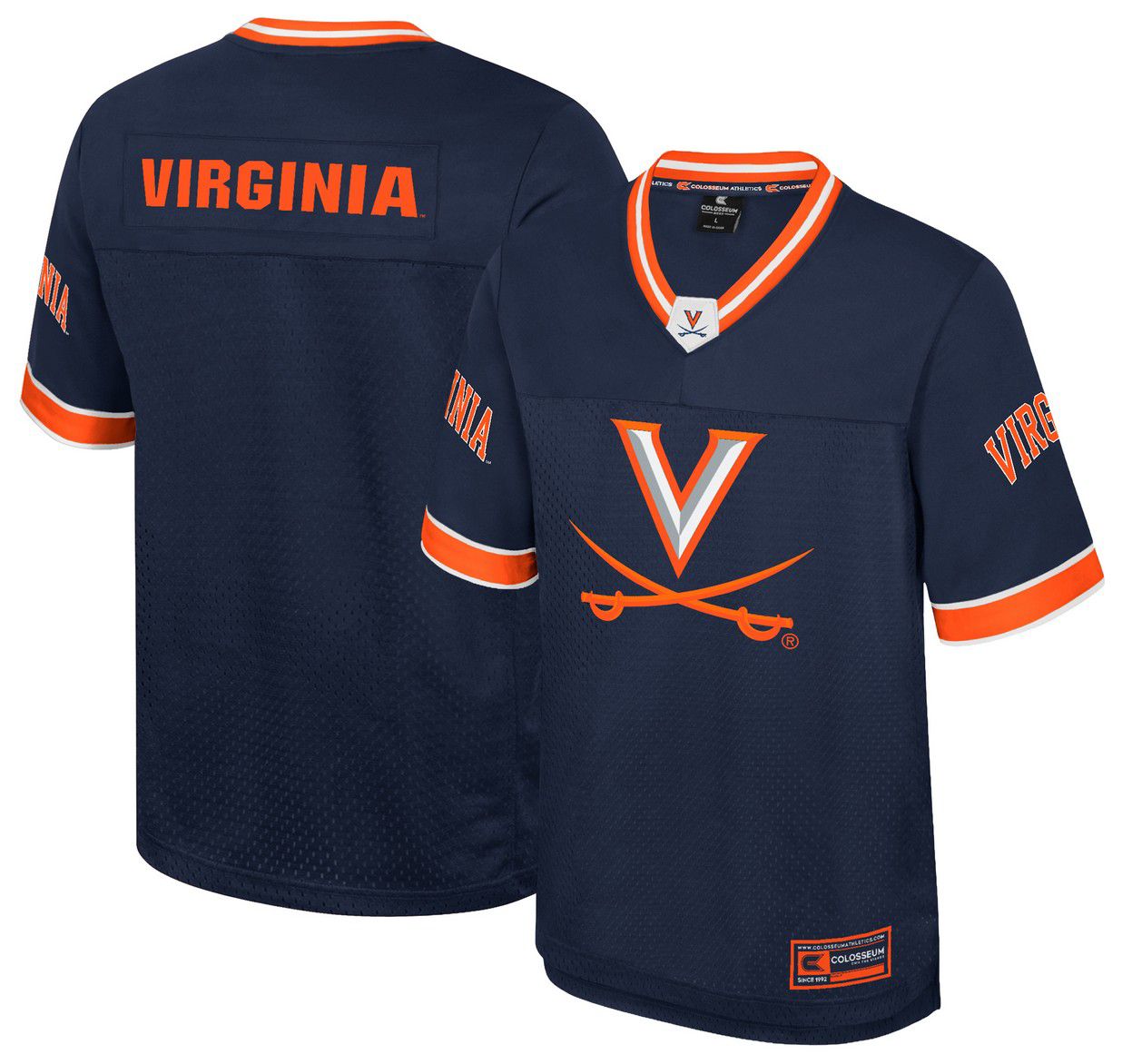 Colosseum Men's Virginia Cavaliers Navy Hits Football Jersey product image