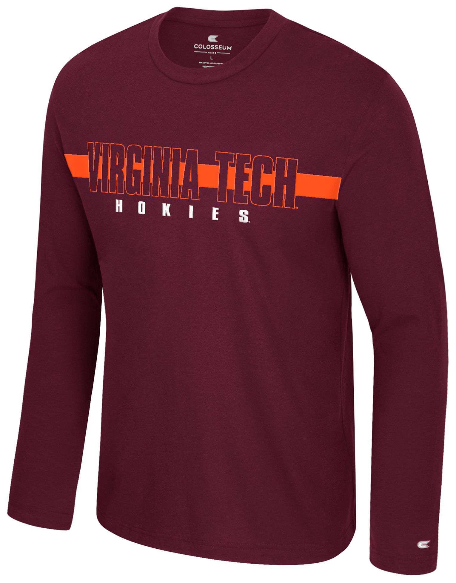 Colosseum Men's Virginia Tech Hokies Maroon Bar Long Sleeve T-Shirt product image