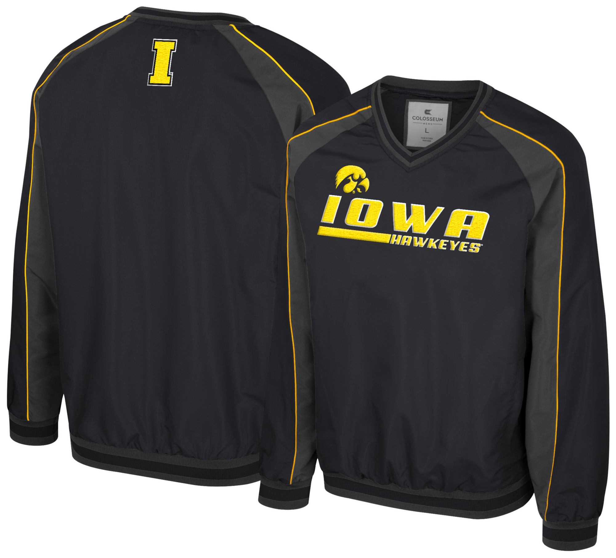 Colosseum Men's Iowa Hawkeyes Black Goes America Coach Pullover Jacket product image