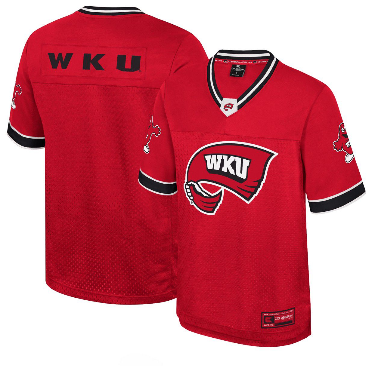 Colosseum Men's Western Kentucky Hilltoppers Red Hits Football Jersey product image