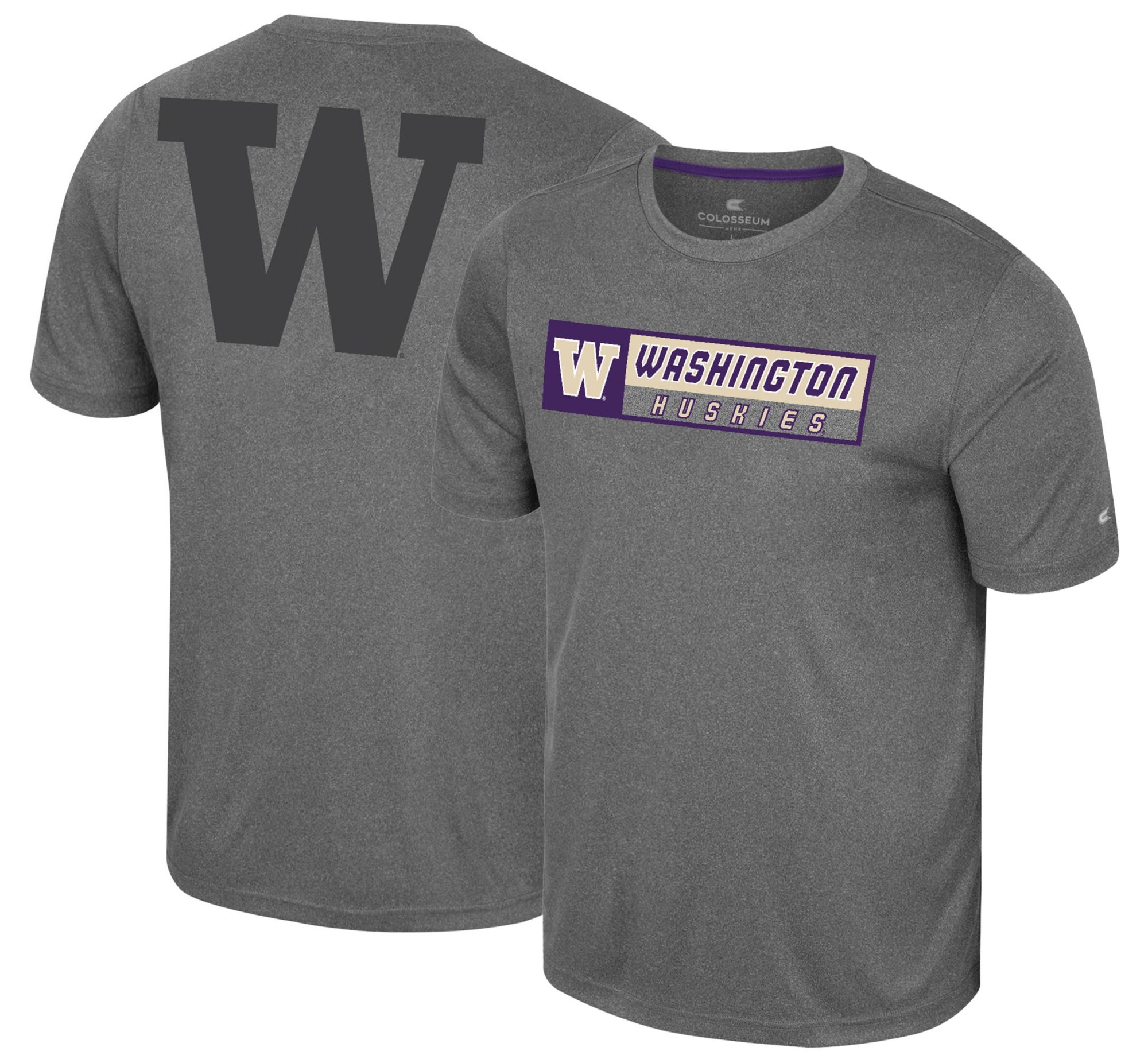 Colosseum Men's Washington Huskies Heather Charcoal Twin T-Shirt product image