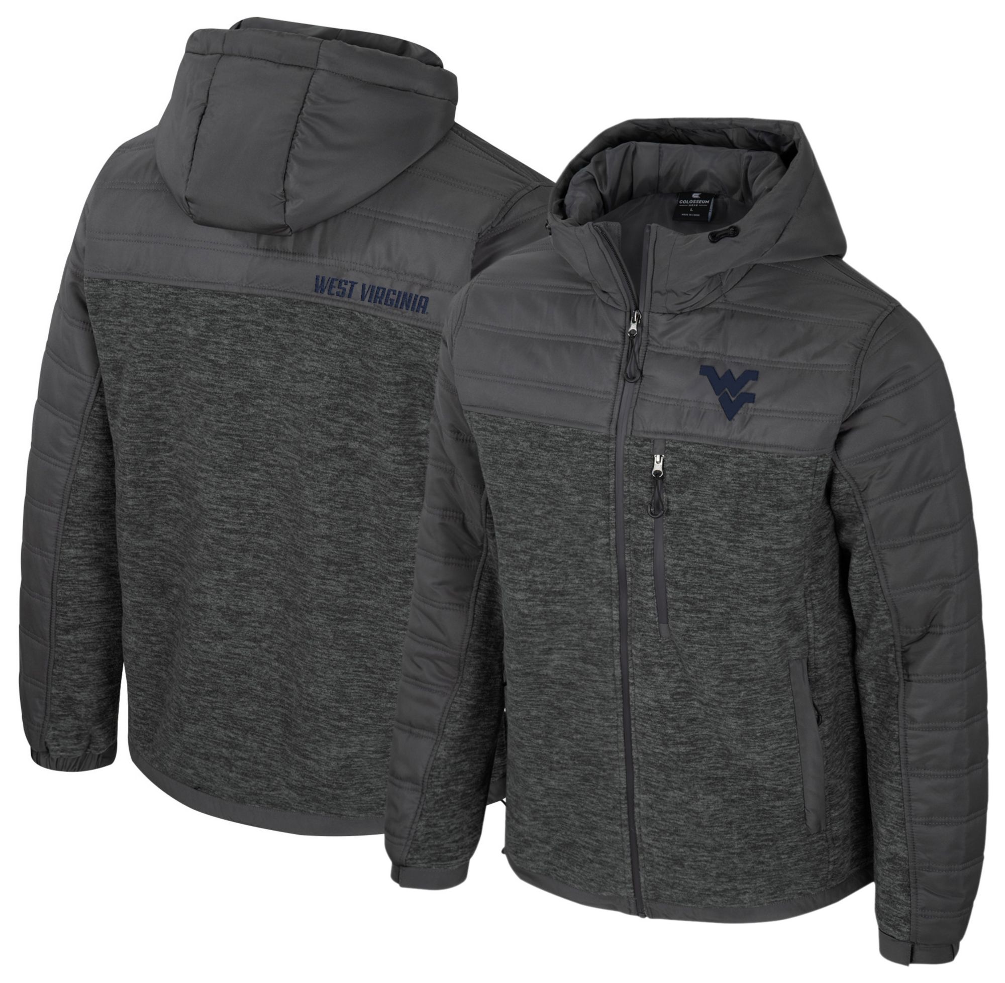 Colosseum Men's West Virginia Mountaineers Charcoal Nightman Full-Zip Jacket product image