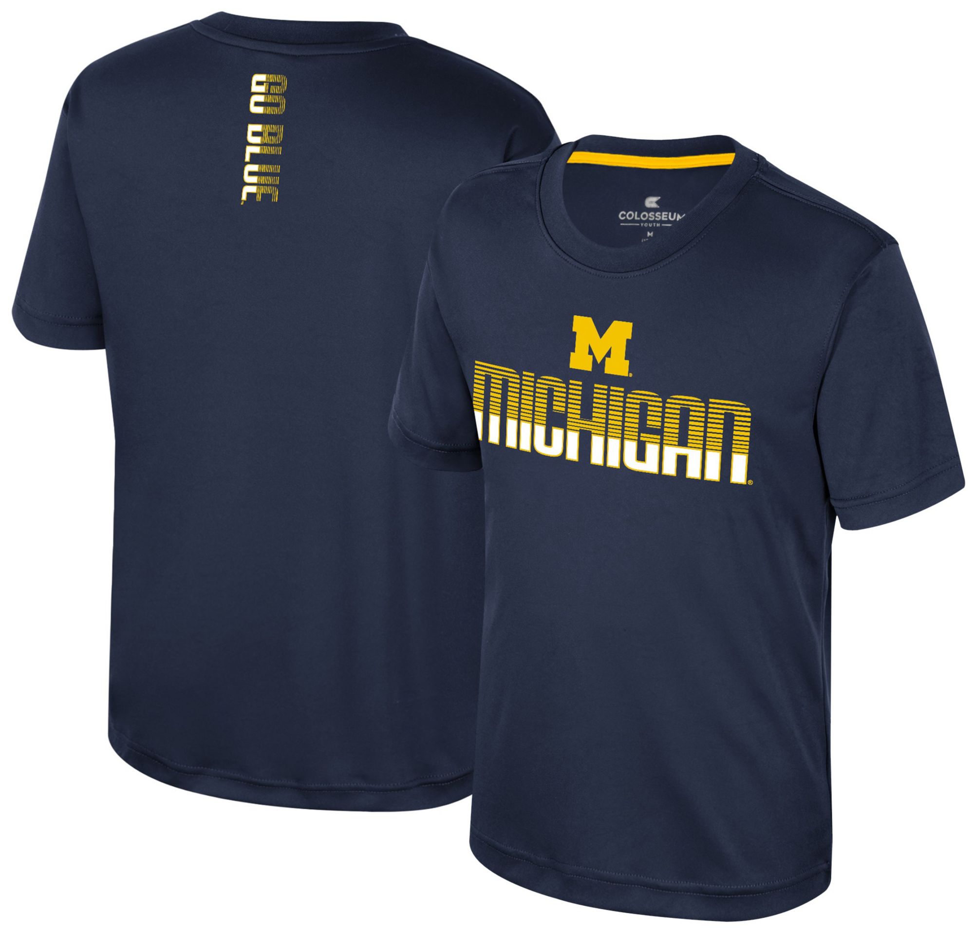Colosseum Youth Michigan Wolverines Navy Simon Poly Short Sleeve T-Shirt product image