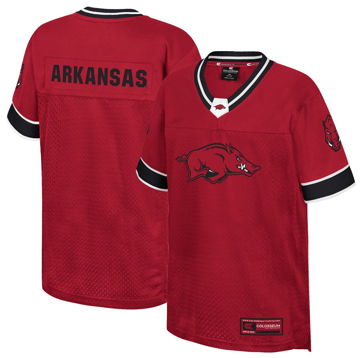 Colosseum Youth Arkansas Razorbacks Cardinal Football Jersey product image