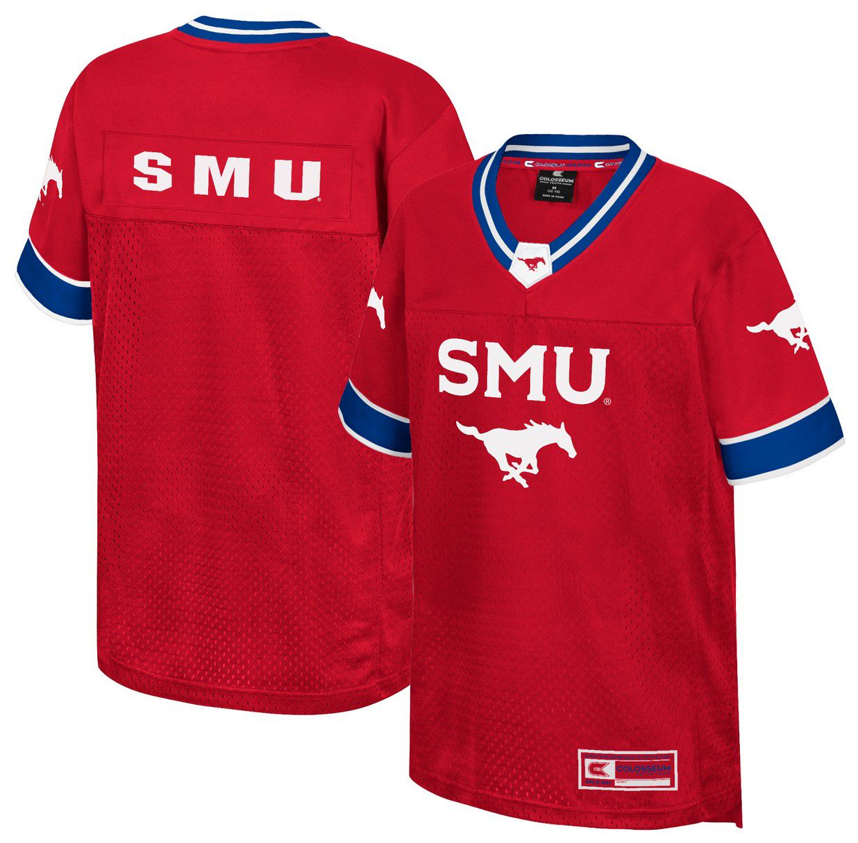 Colosseum Youth Southern Methodist Mustangs Red Football Jersey product image
