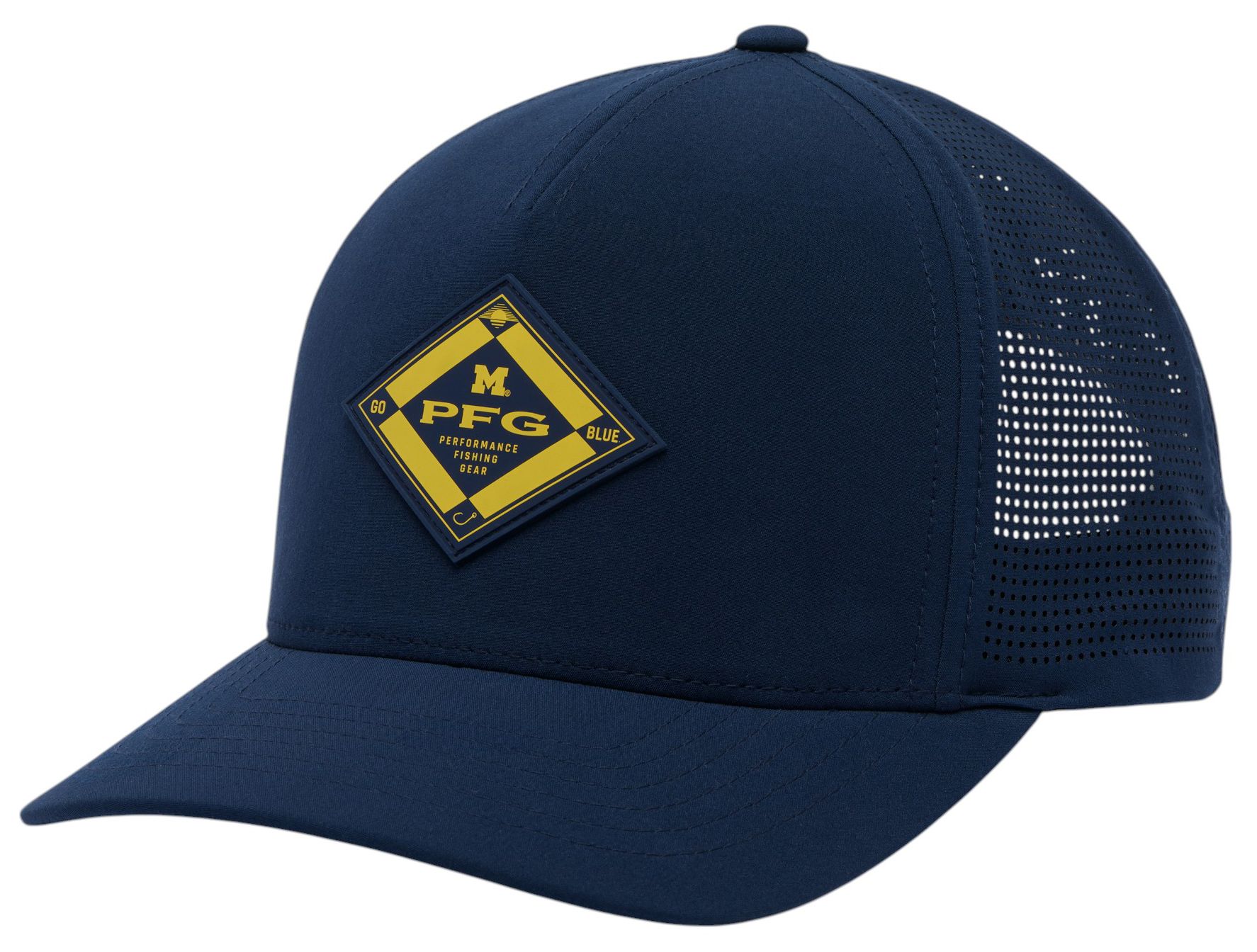 Columbia Adult Michigan Wolverines Collegiate Navy Adjustable Elite 3D Stretch Snap Hat product image