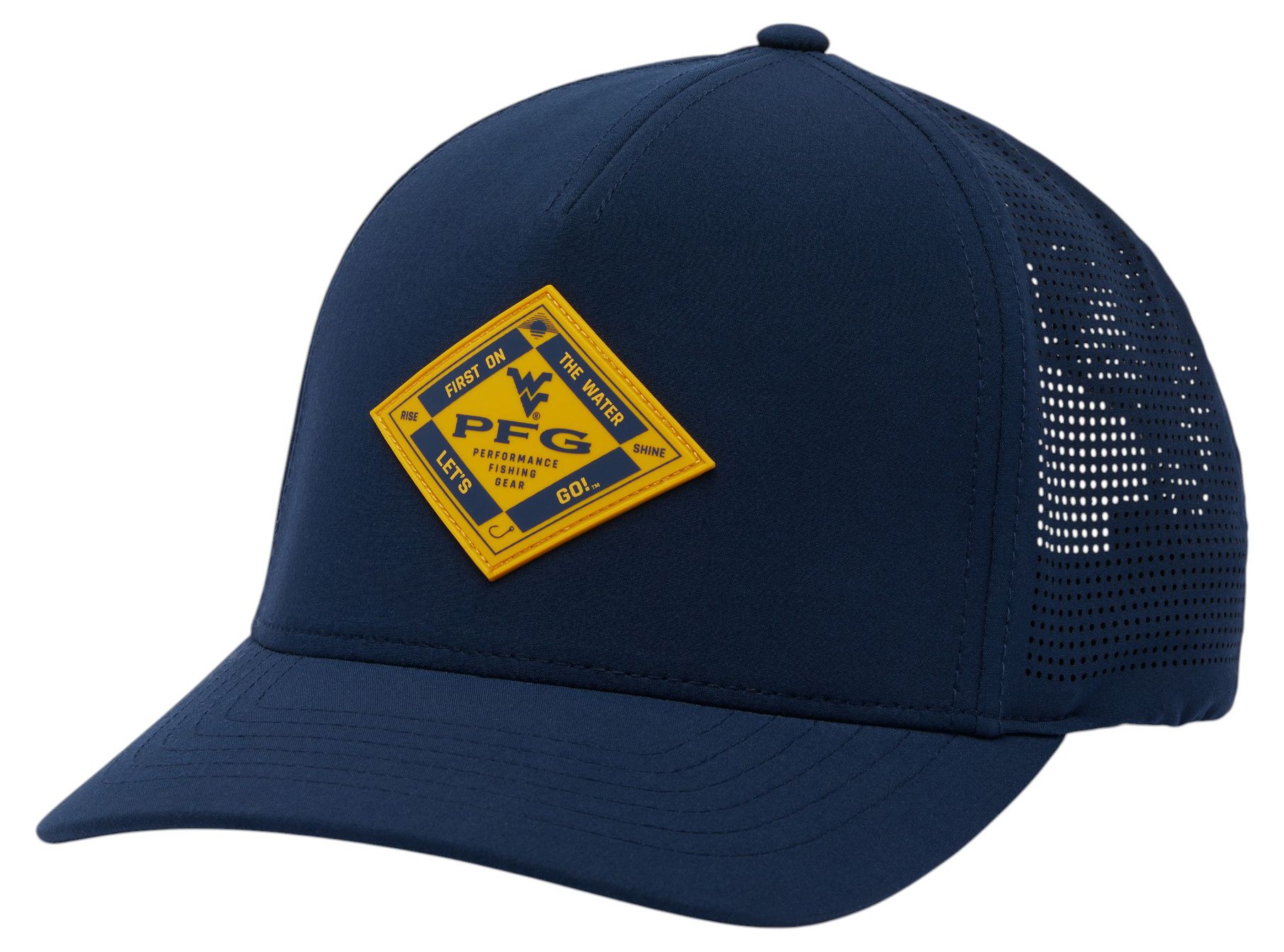 Columbia Adult West Virginia Mountaineers Collegiate Navy Adjustable Elite 3D Stretch Snap Hat product image