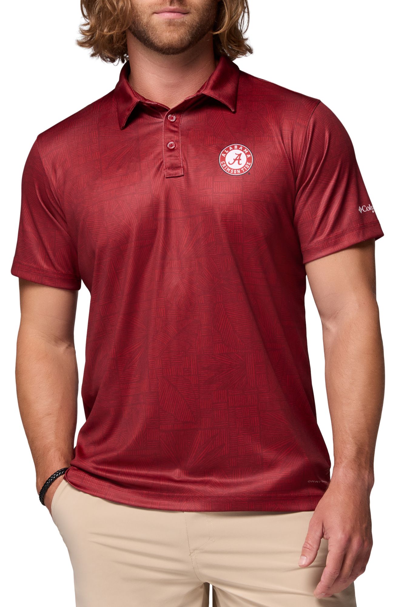 Columbia Men's Alabama Crimson Tide Red Velvet Super Terminal Tackle Polo product image