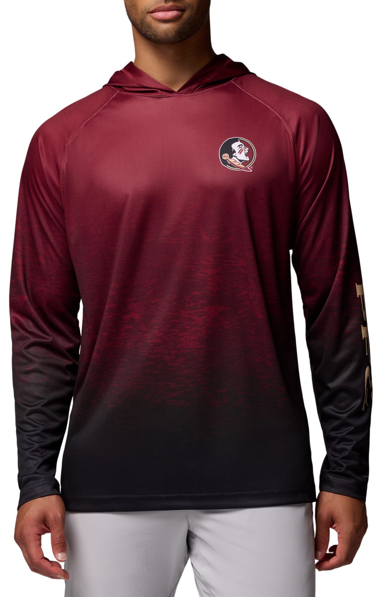 Columbia Men's Florida State Seminoles Cabernet Super Terminal Tackle Ombre Pullover Hoodie product image
