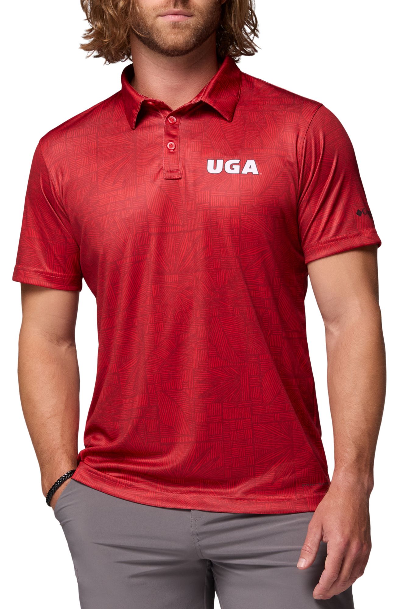 Columbia Men's Georgia Bulldogs Bright Red Super Terminal Tackle Polo product image