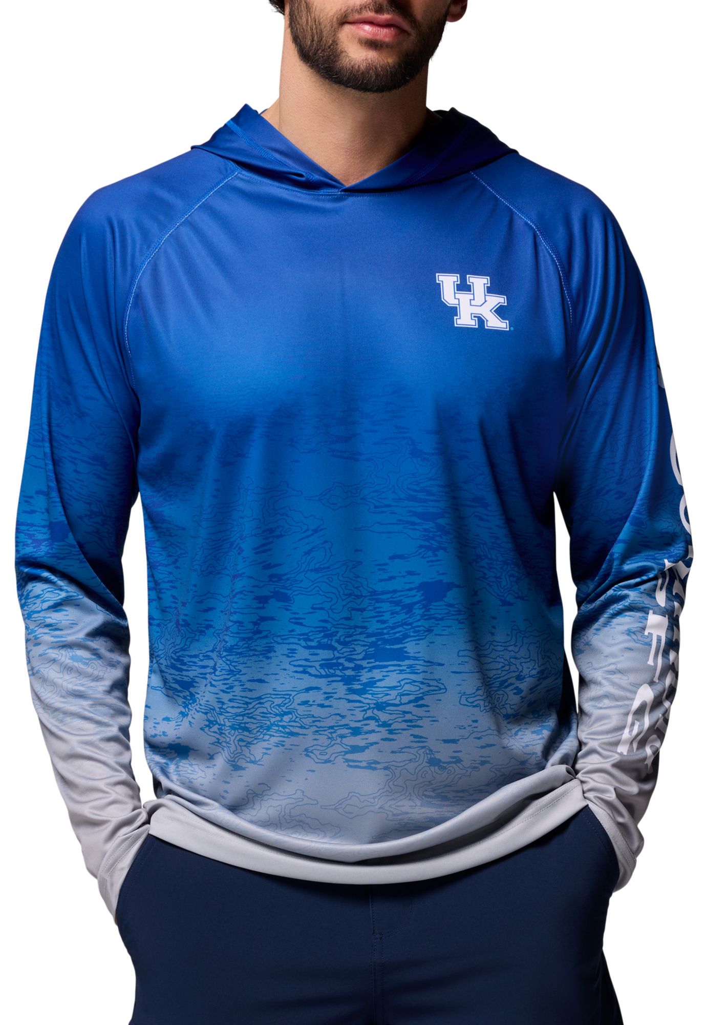 Columbia Men's Kentucky Wildcats Azul Super Terminal Tackle Ombre Pullover Hoodie product image