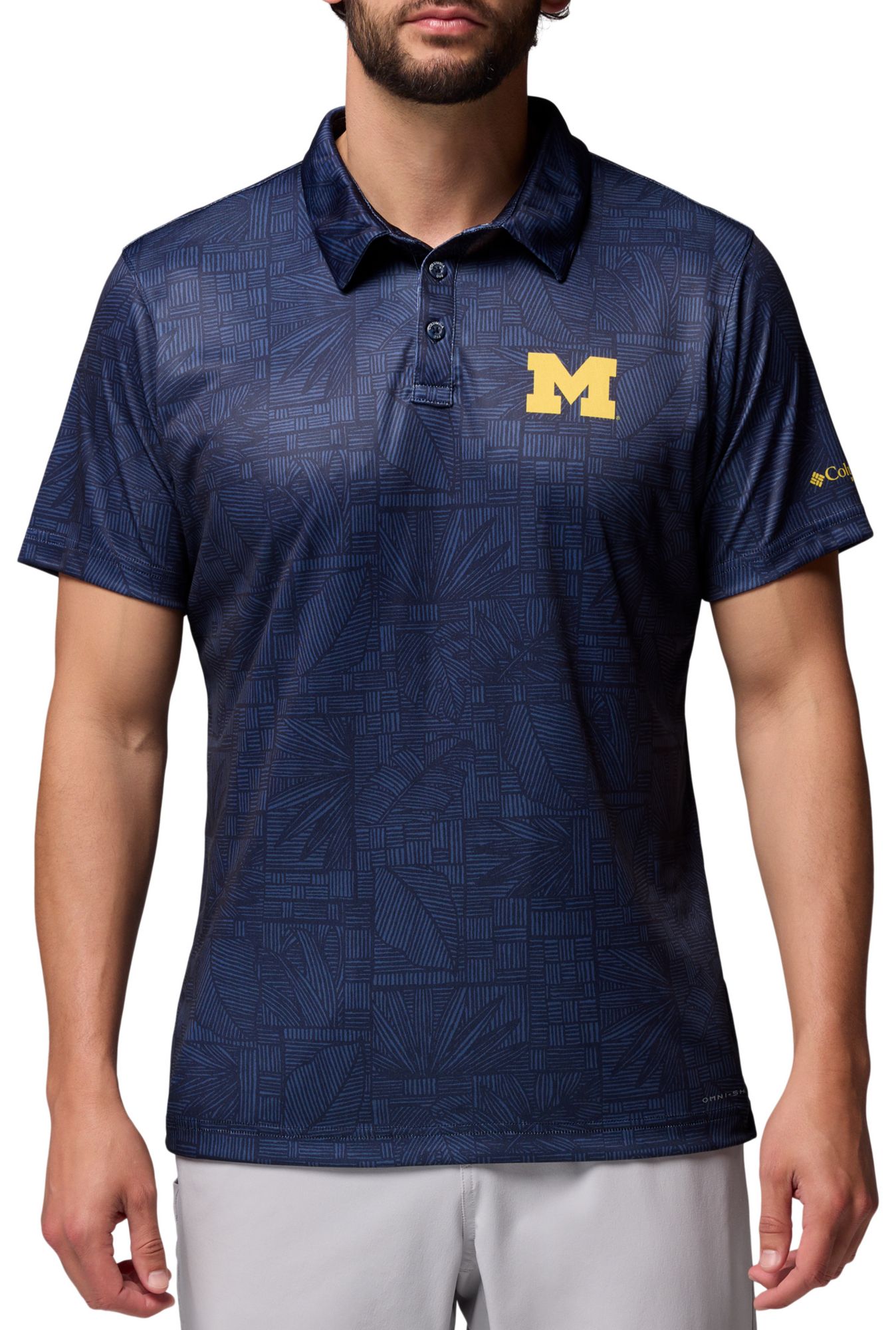 Columbia Men's Michigan Wolverines Collegiate Navy Super Terminal Tackle Polo product image