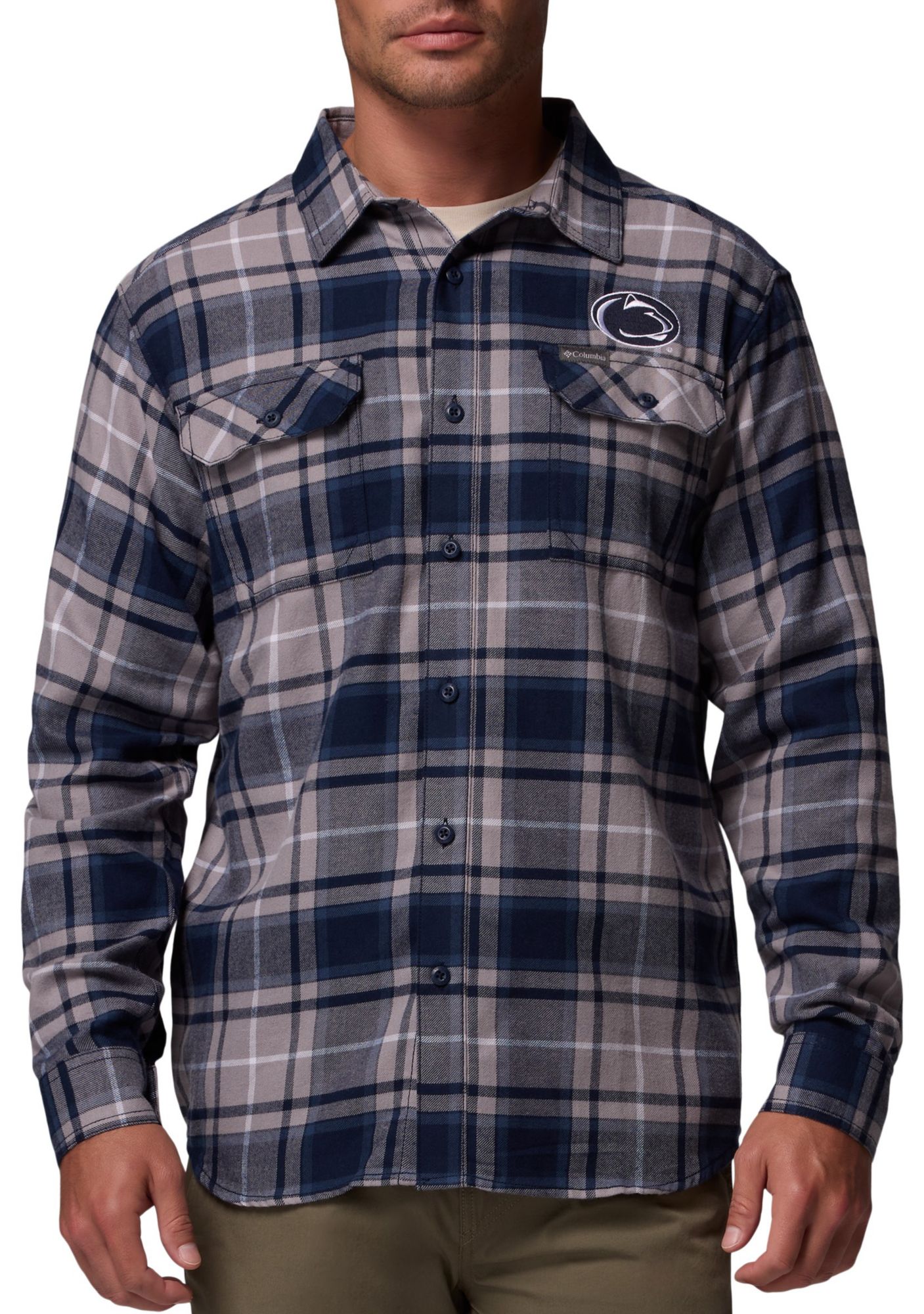 Columbia Men's Penn State Nittany Lions Navy Flare Gun Flannel Long Sleeve Shirt product image