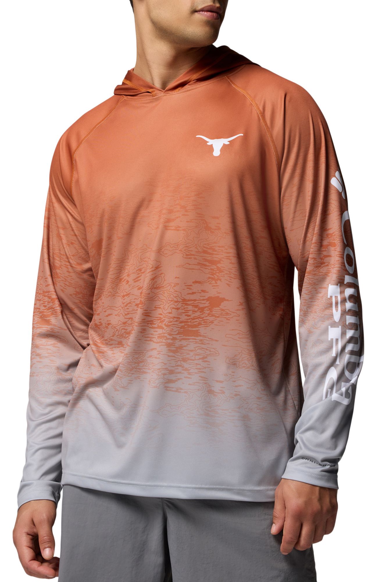 Columbia Men's Texas Longhorns Cedar Super Terminal Tackle Ombre Pullover Hoodie product image