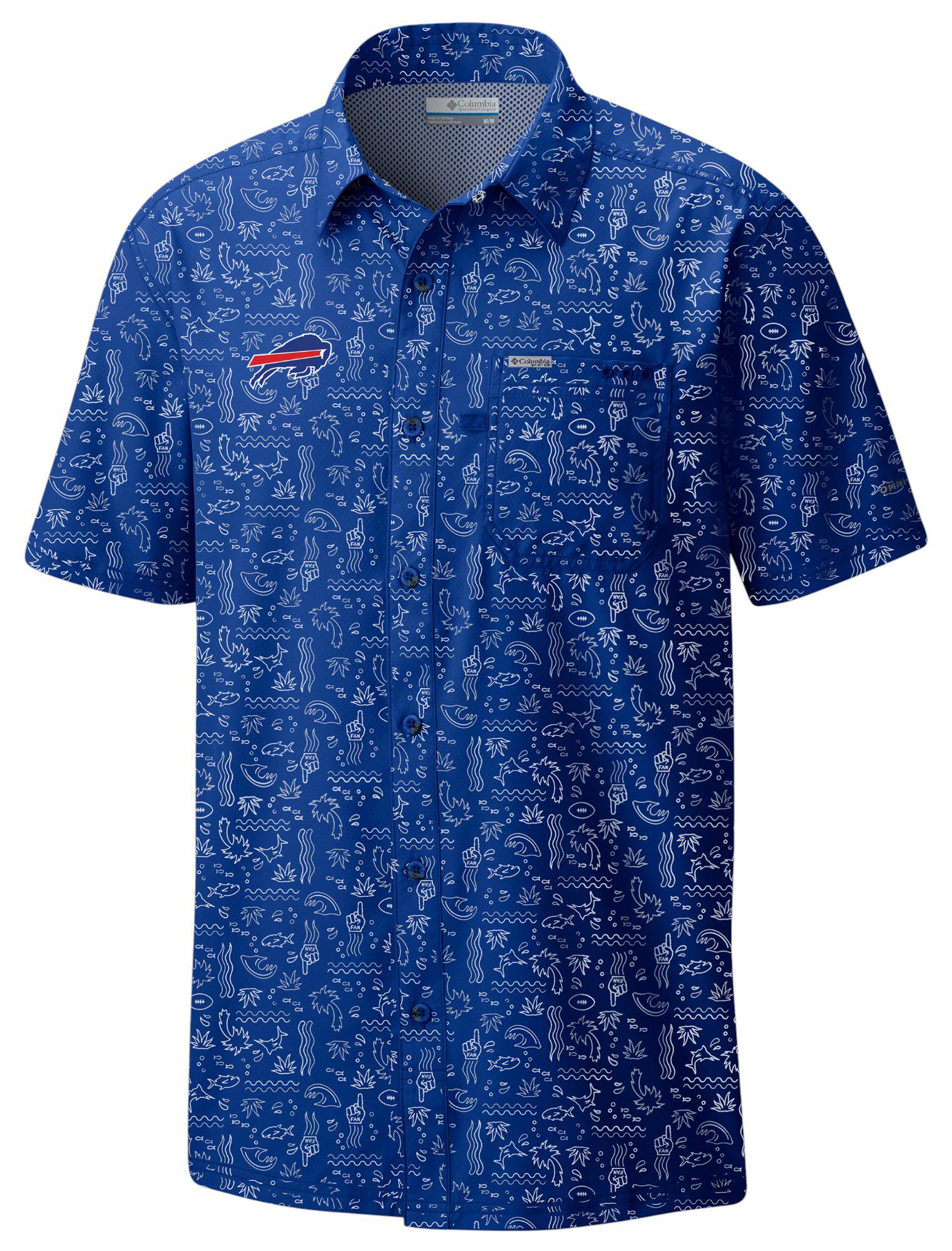 Columbia Men's Buffalo Bills Blue Super Slack Button Down Shirt product image