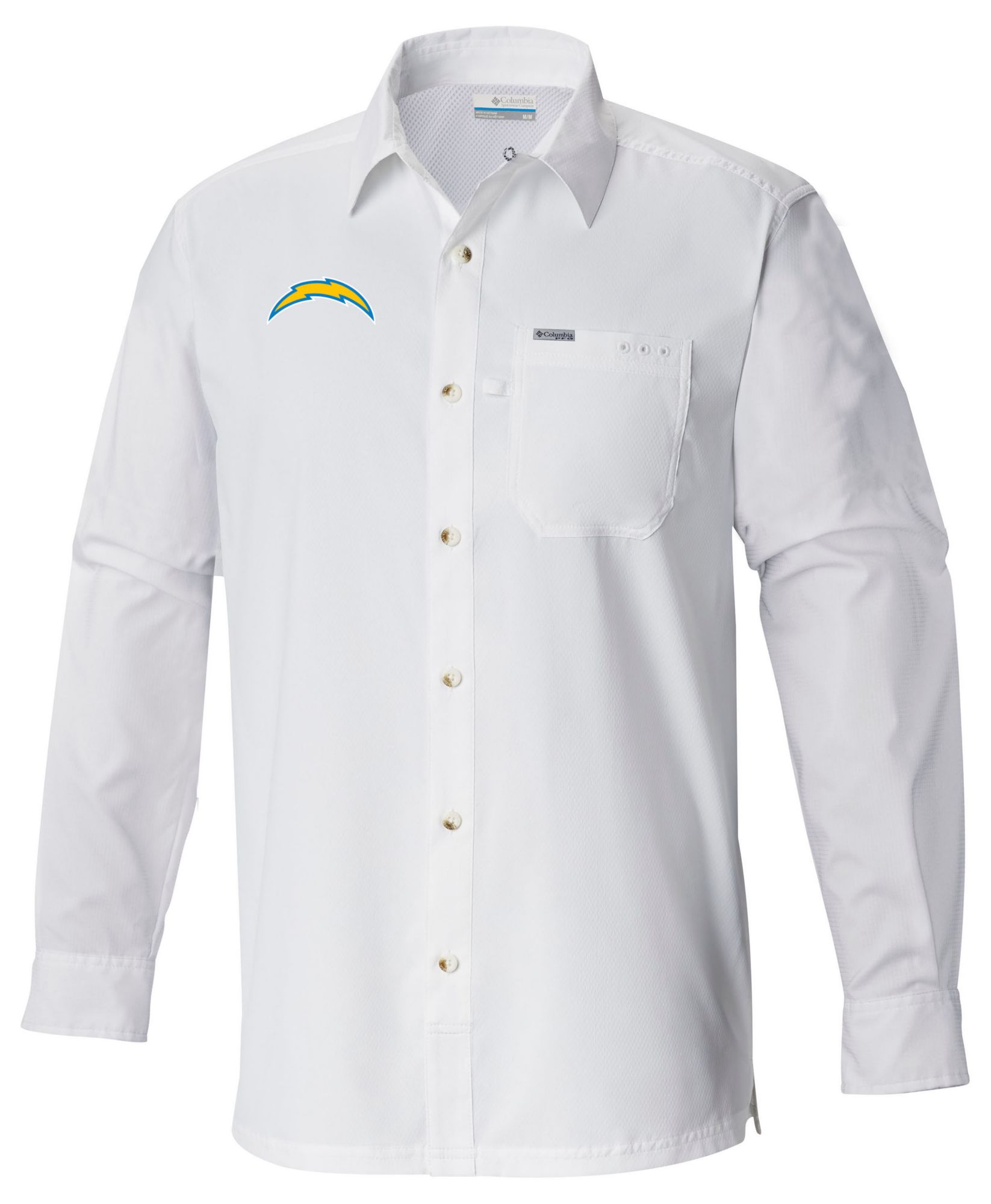 Columbia Men's Los Angeles Chargers White Slack Tide Long Sleeve Button Down Shirt product image