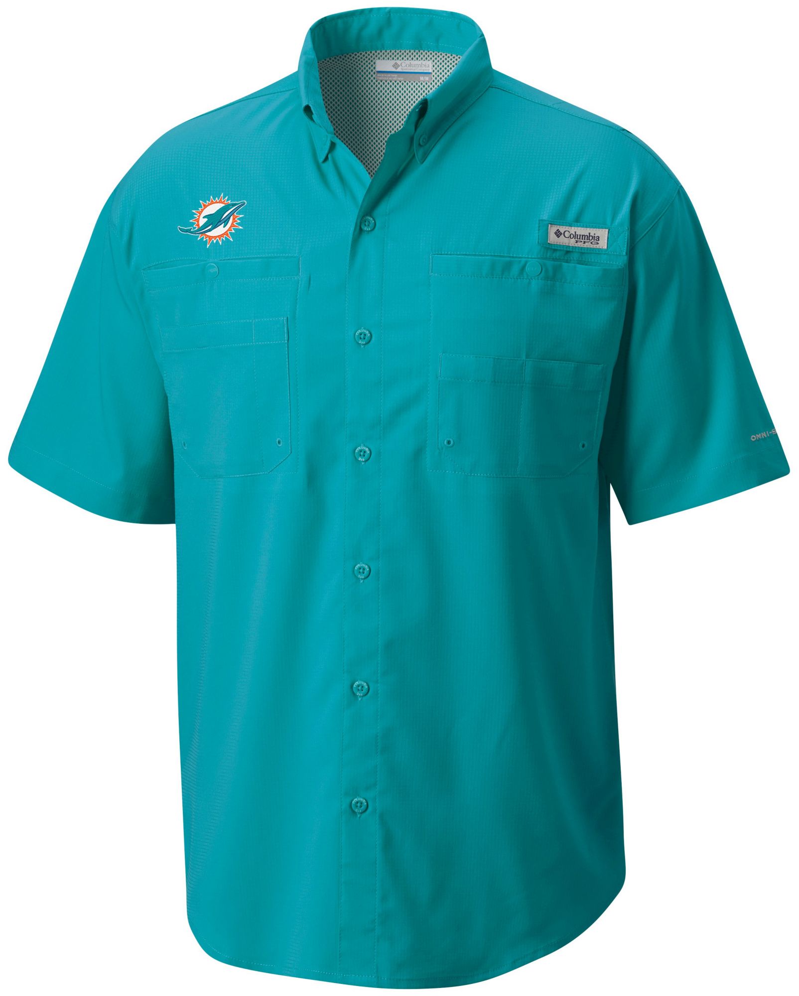 Columbia Men's Miami Dolphins Blue Tamiami Short Sleeve Shirt product image
