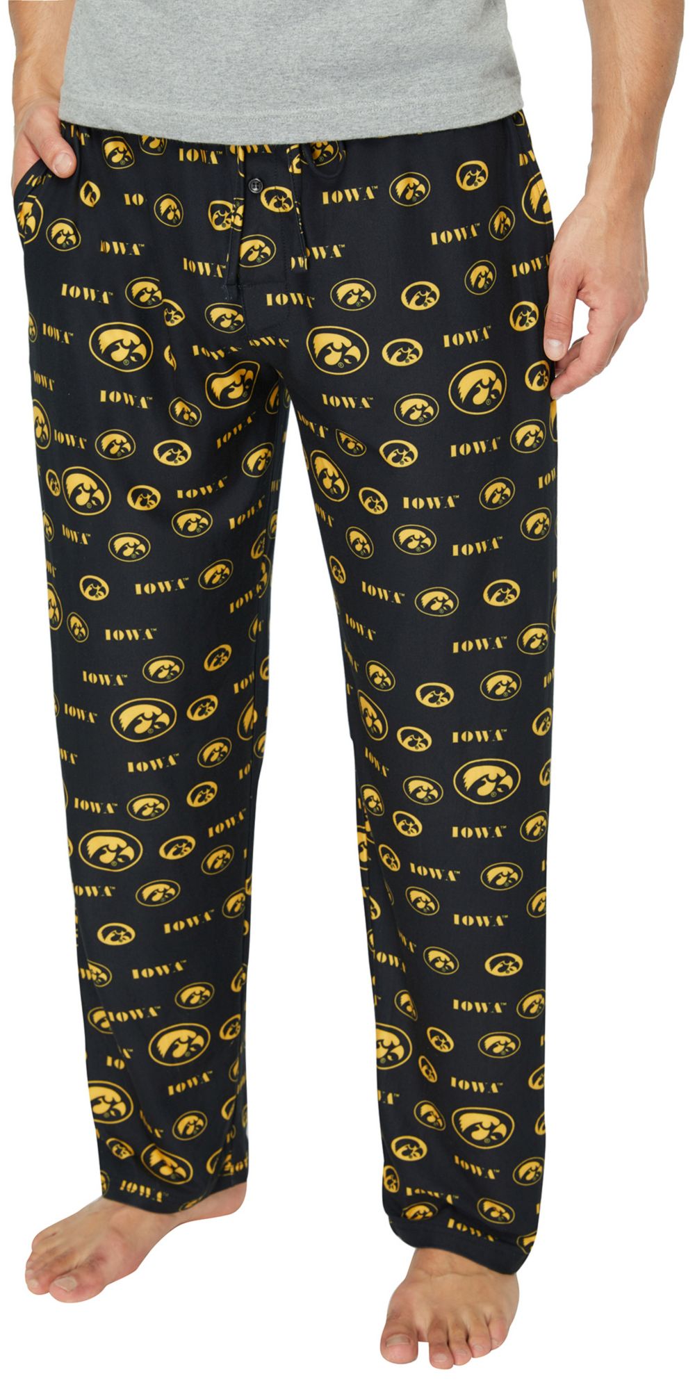 Concepts Sport Men's Iowa Hawkeyes Black All Over Print Sleep Pants product image