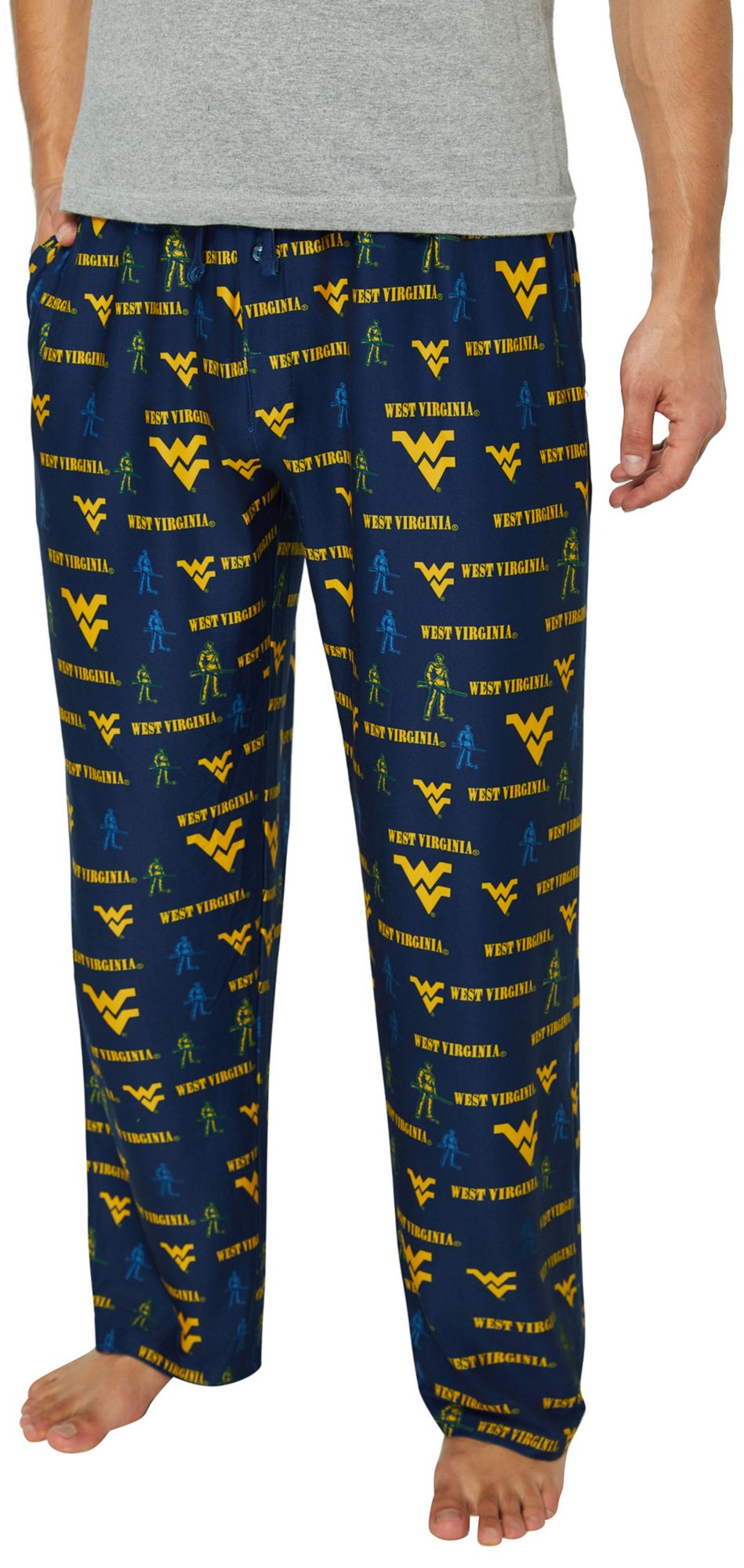 Concepts Sport Men's West Virginia Mountaineers Navy All Over Print Sleep Pants product image