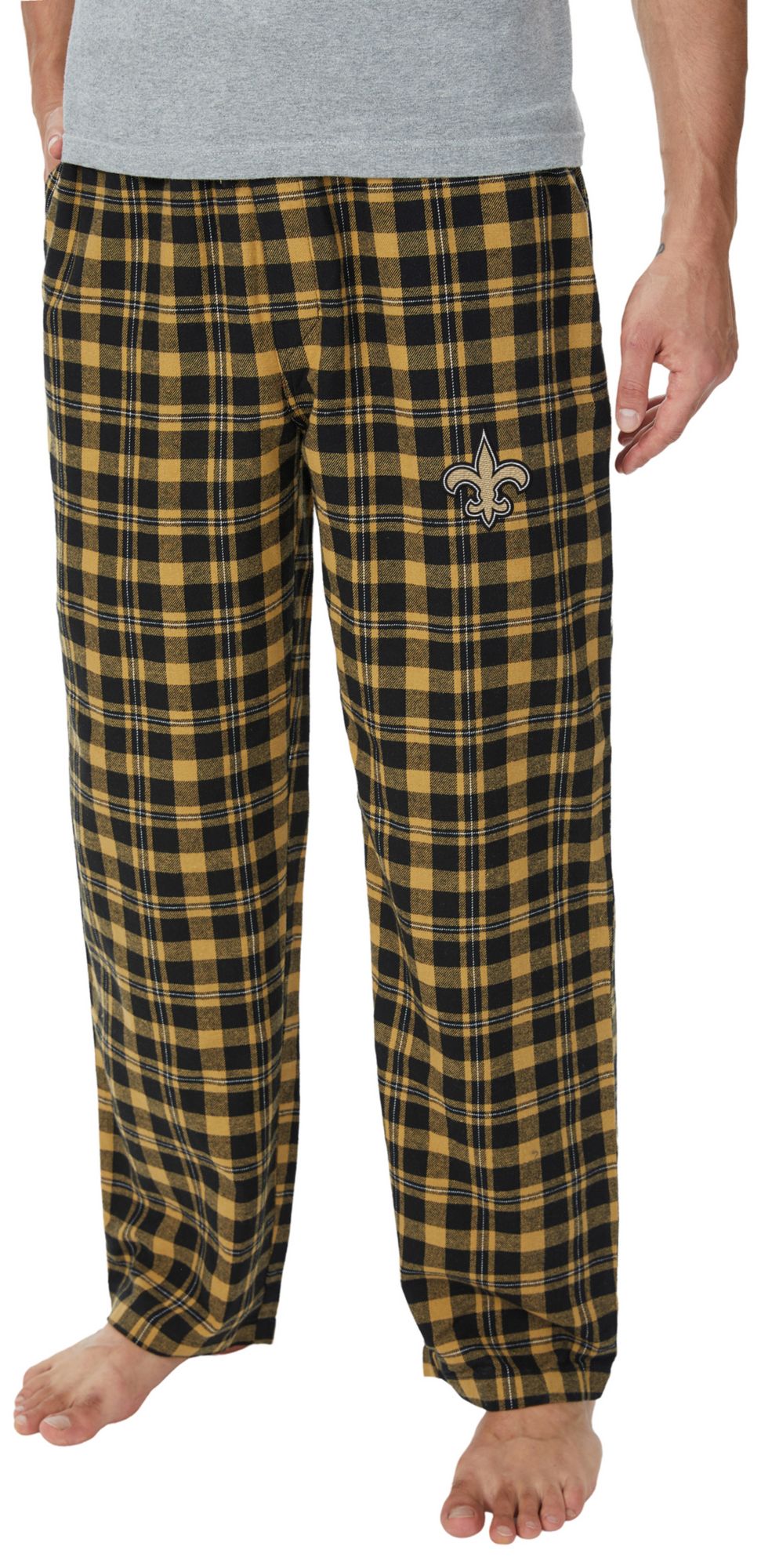 Concepts Sport Men's New Orleans Saints Black Hawthorn Flannel Sleep Pants product image