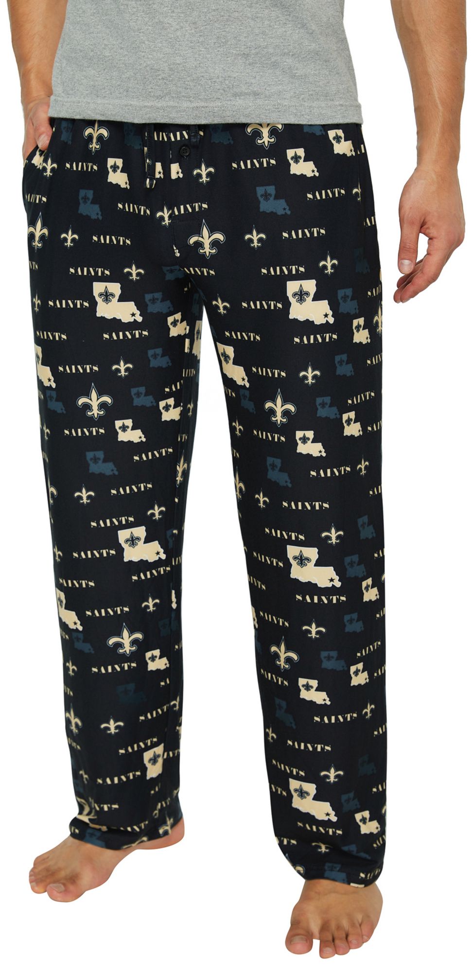 Concepts Sport Men's New Orleans Saints Black Mosaic All Over Print Sleep Pants product image