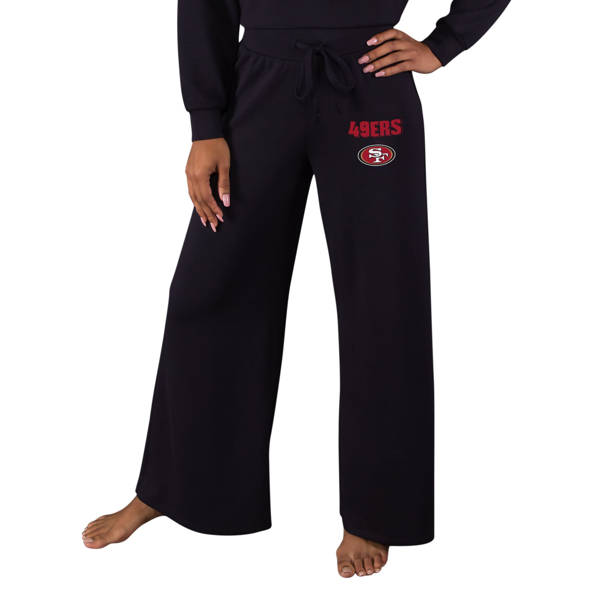 Concepts Sport Women's San Francisco 49ers Black Darby Wideleg Pant product image