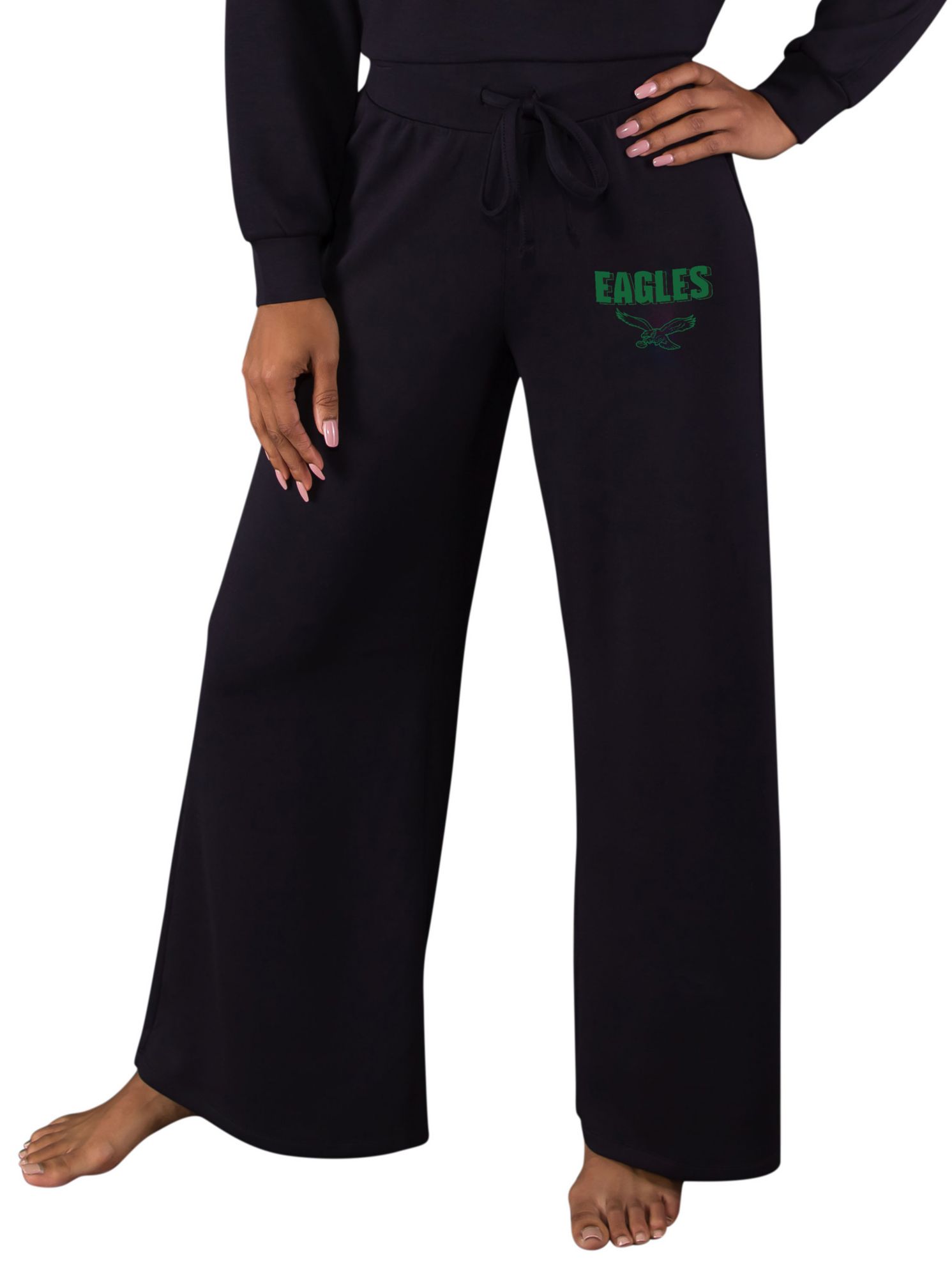 Concepts Sport Women's Philadelphia Eagles Black Darby Wideleg Pant product image