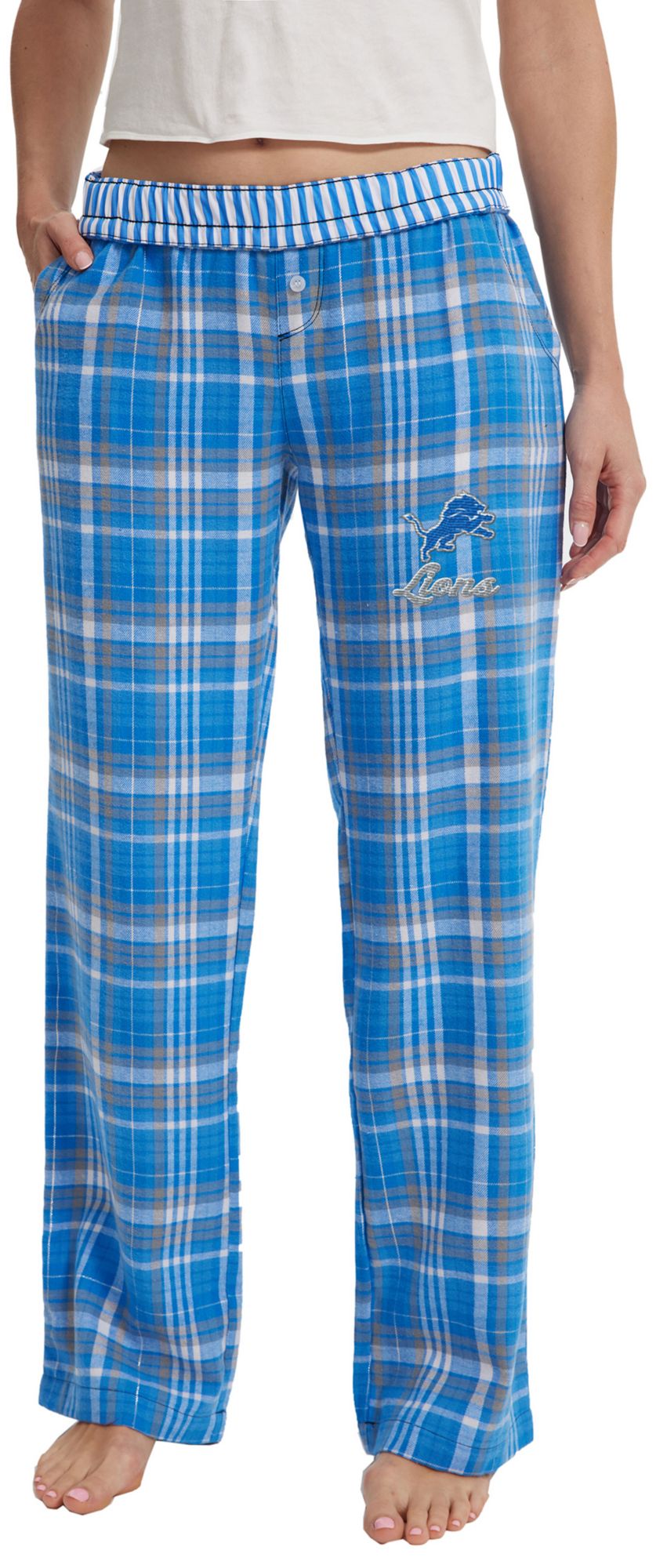 Concepts Sport Women's Detroit Lions Blue Laney Flannel Sleep Pants product image