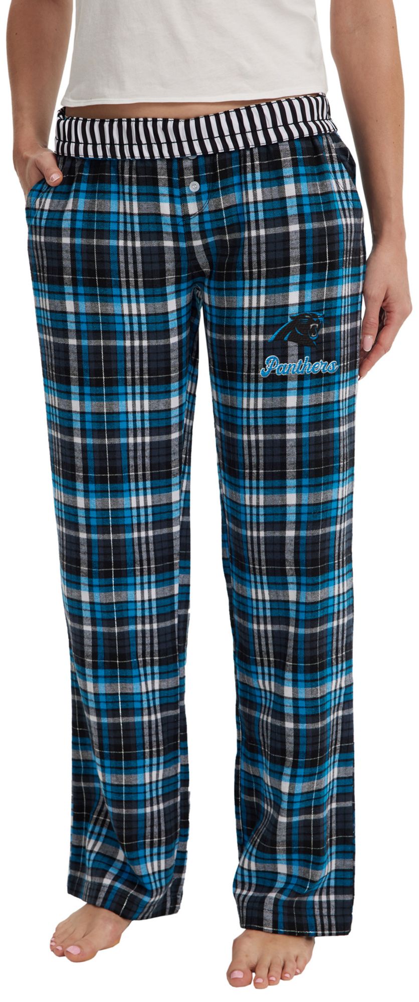 Concepts Sport Women's Carolina Panthers Black Laney Flannel Sleep Pants product image