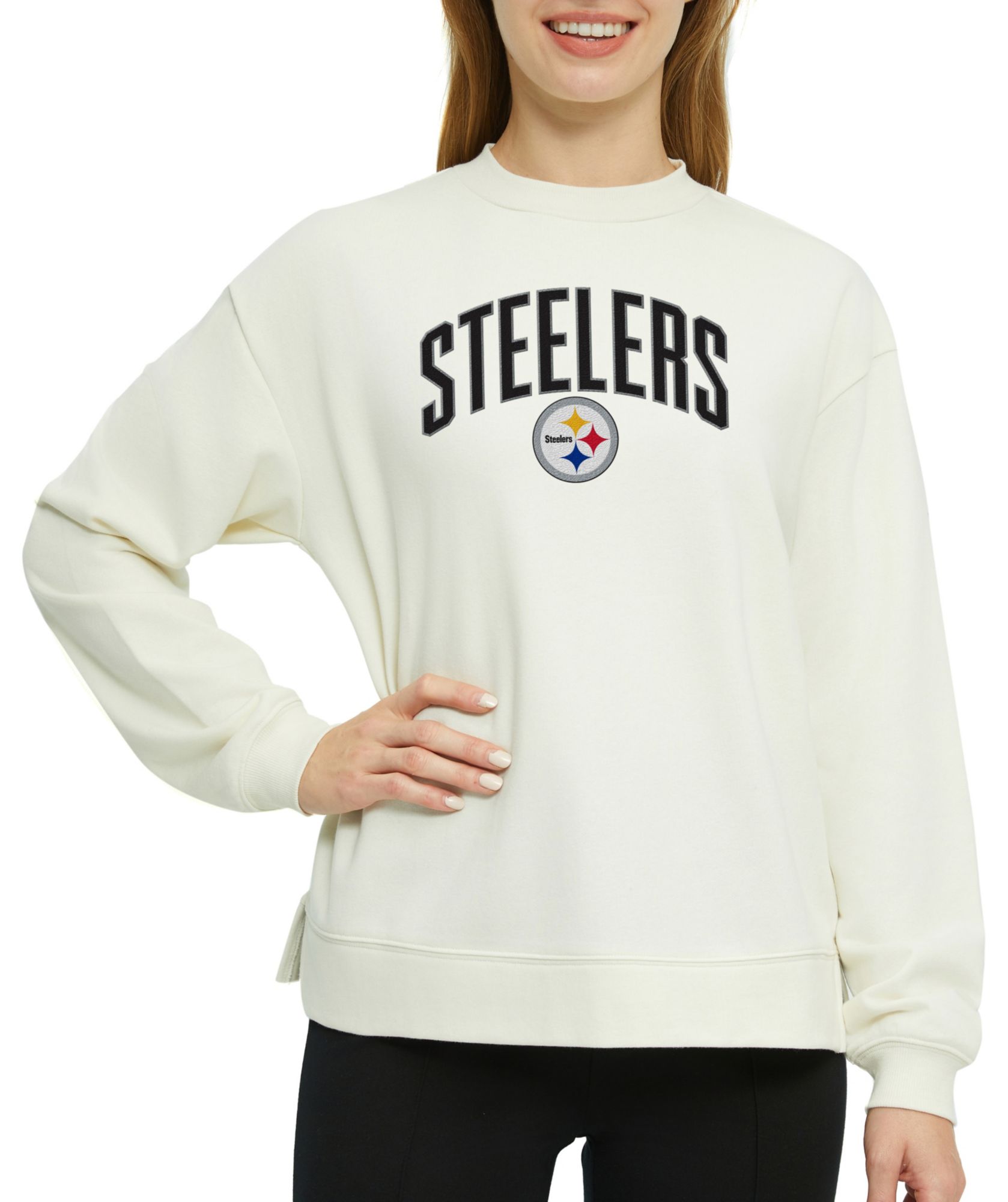 Concepts Sport Women's Pittsburgh Steelers Off White Almanac Mock Neck Pullover Sweatshirt product image