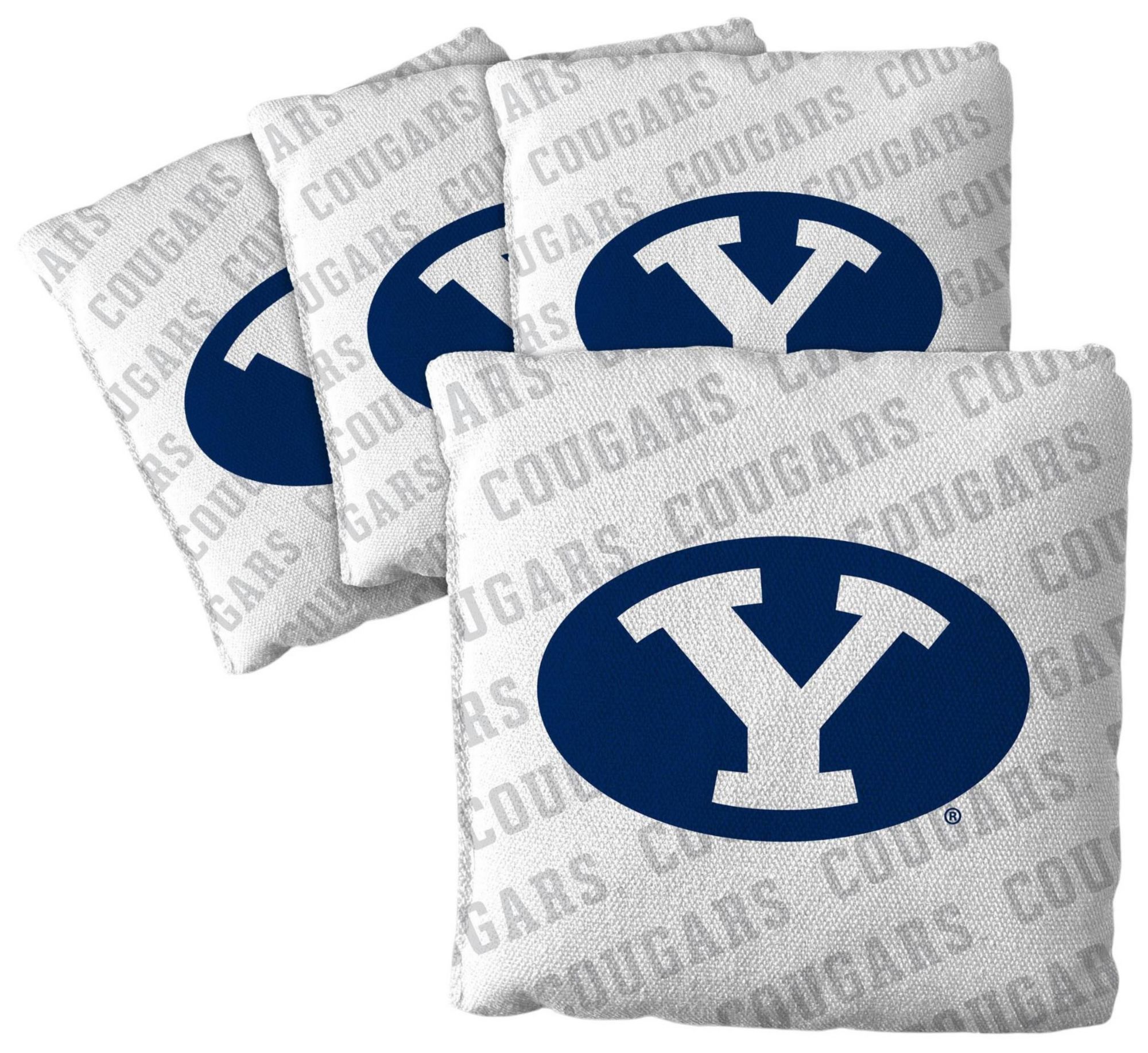 YouTheFan Brigham Young Cougars White 4-Pack Cornhole Bean Bag Set product image
