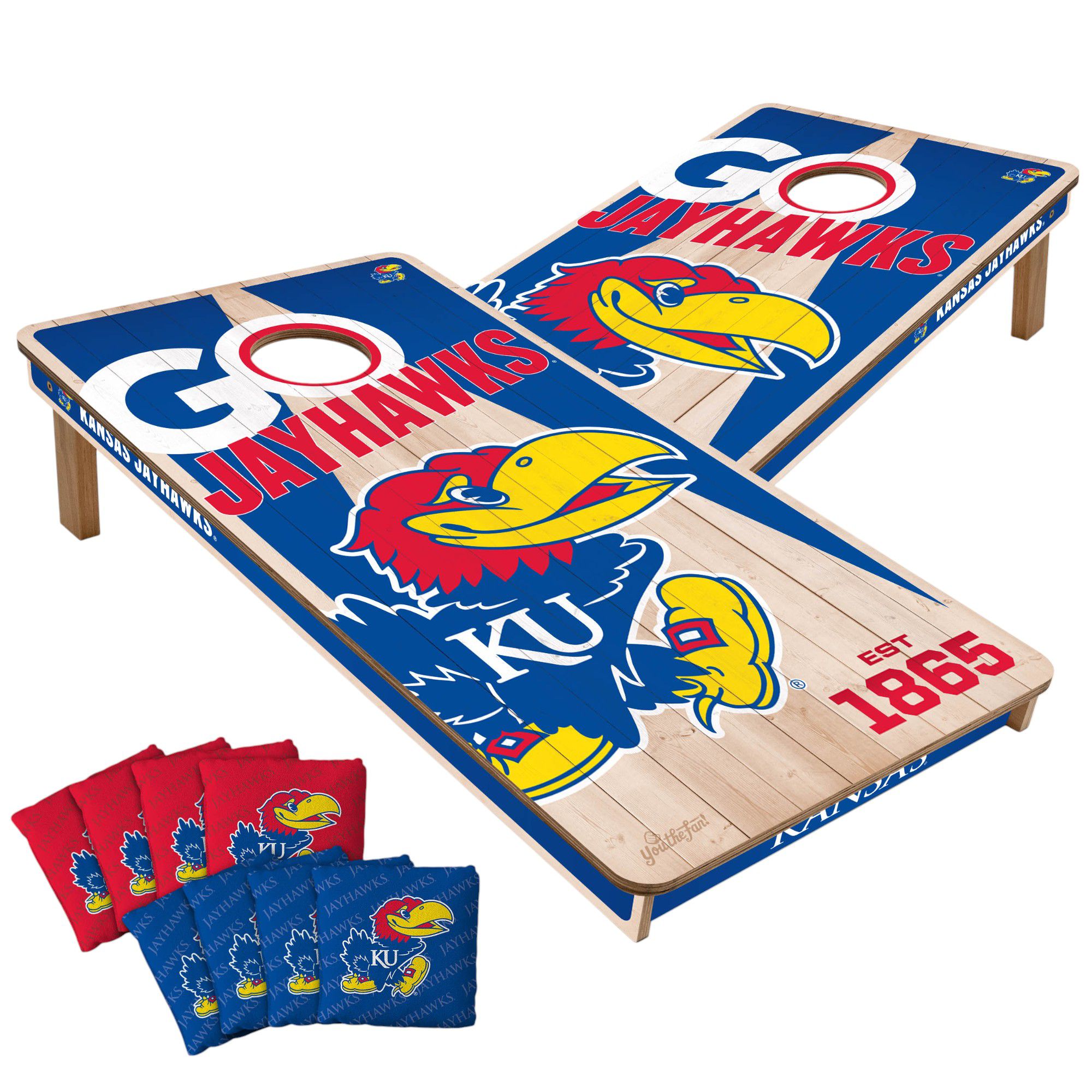 YouTheFan Kansas Jayhawks 2' x 4' Cornhole Boards product image
