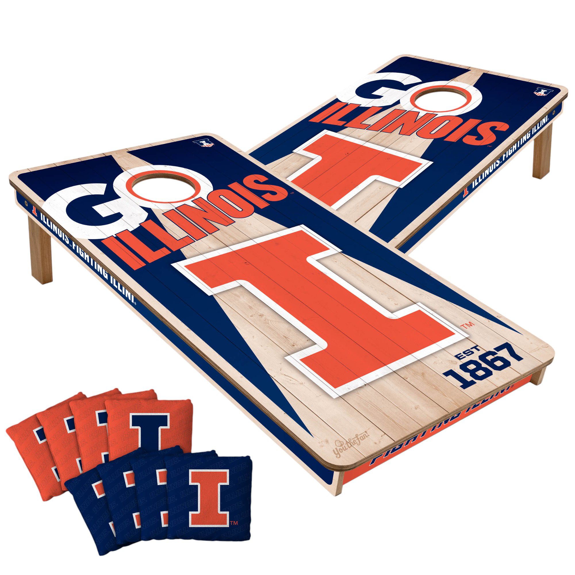 YouTheFan Illinois Fighting Illini 2' x 4' Cornhole Boards product image