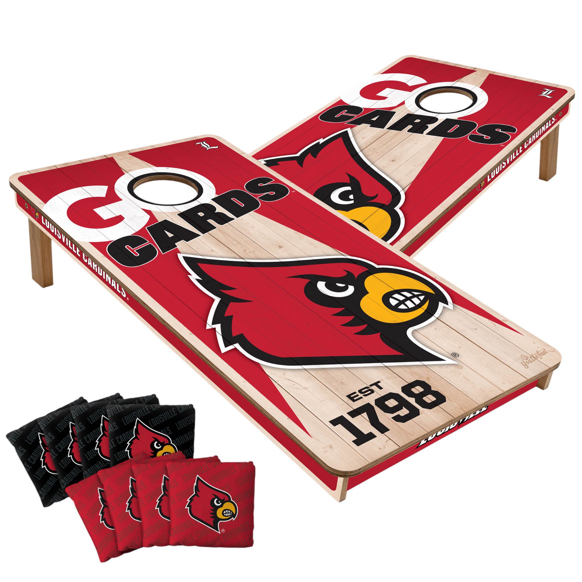 YouTheFan Louisville Cardinals 2' x 4' Cornhole Boards product image