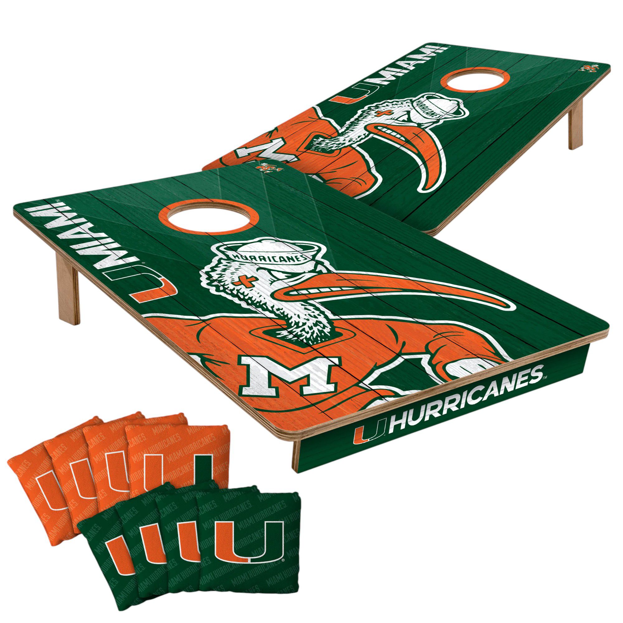 YouTheFan Miami (FL) Hurricanes 2' x 3' Cornhole Boards product image