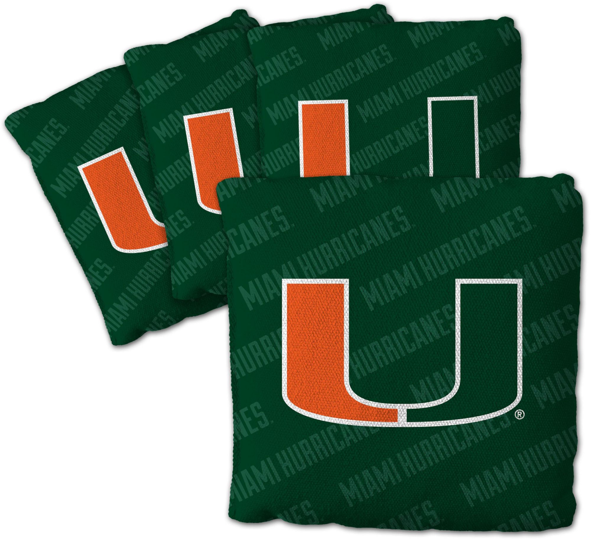YouTheFan Miami (FL) Hurricanes Green 4-Pack Cornhole Bean Bag Set product image
