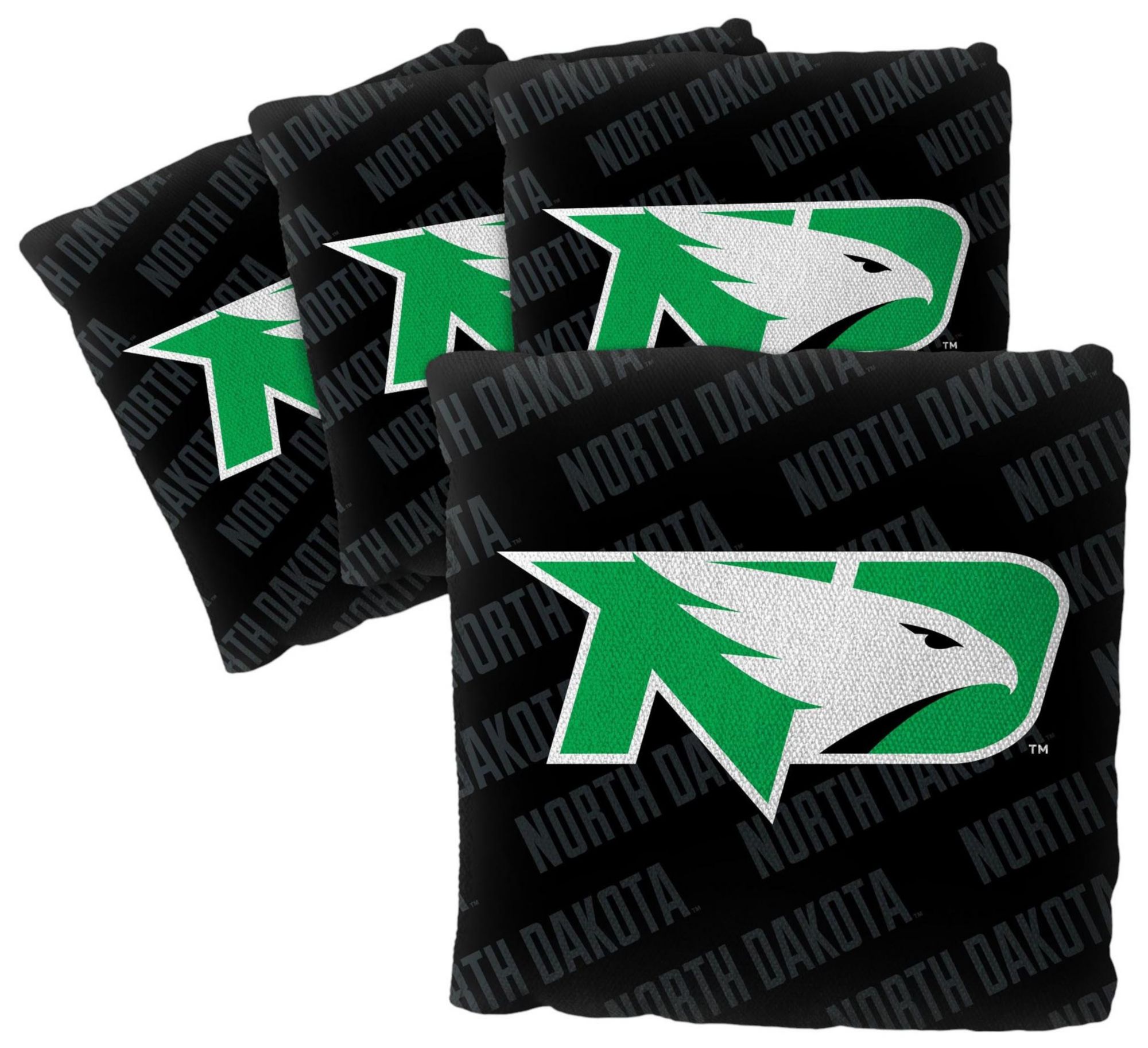 YouTheFan North Dakota Fighting Hawks Black 4-Pack Cornhole Bean Bag Set product image