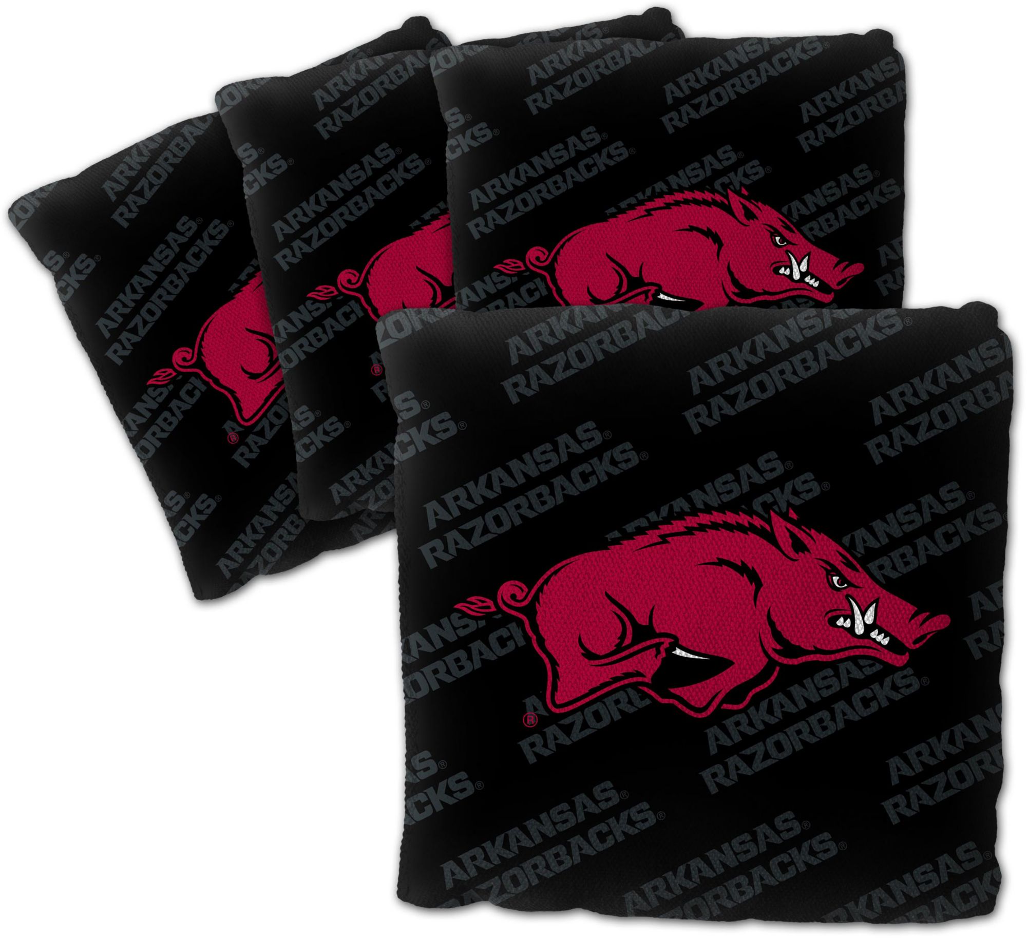 YouTheFan Arkansas Razorbacks Black 4-Pack Cornhole Bean Bag Set product image