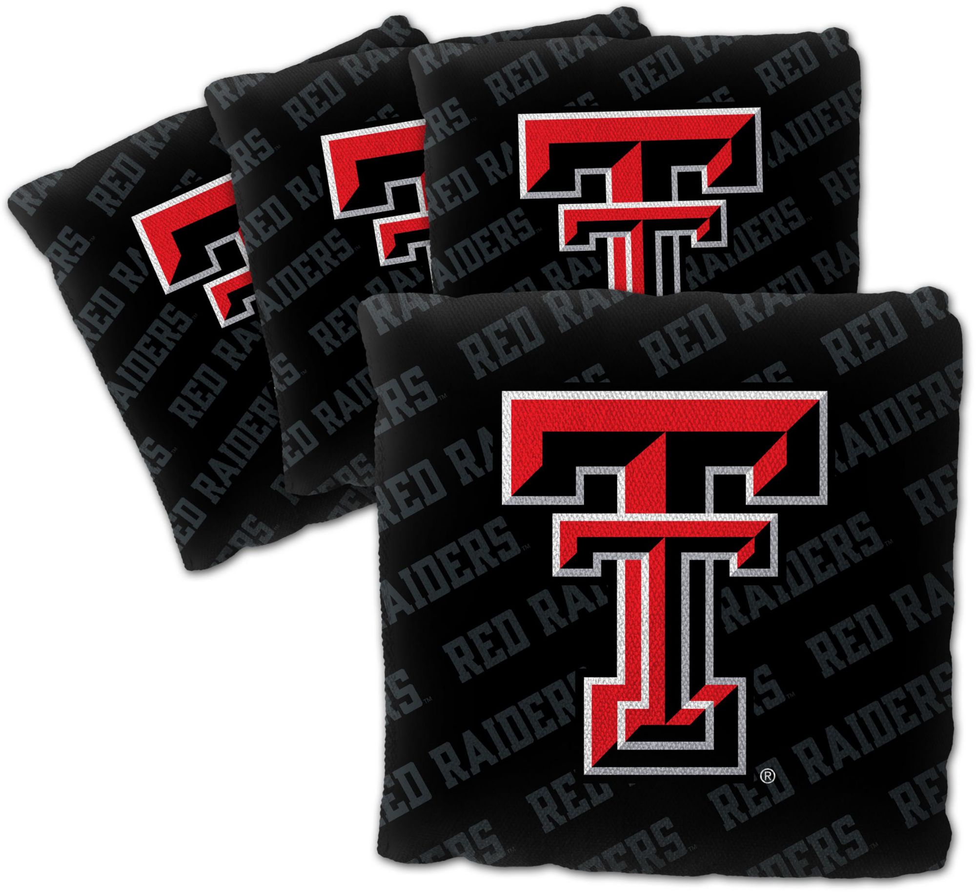 YouTheFan Texas Tech Red Raiders Black 4-Pack Cornhole Bean Bag Set product image