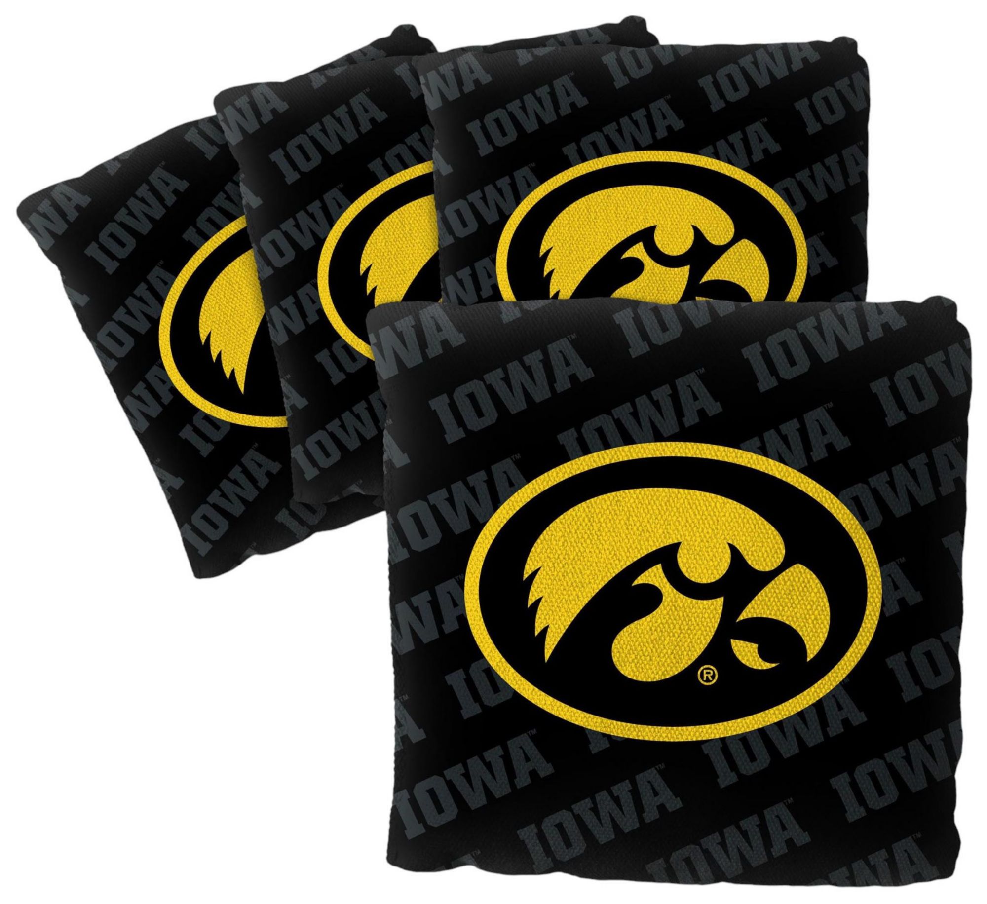YouTheFan Iowa Hawkeyes Black 4-Pack Cornhole Bean Bag Set product image