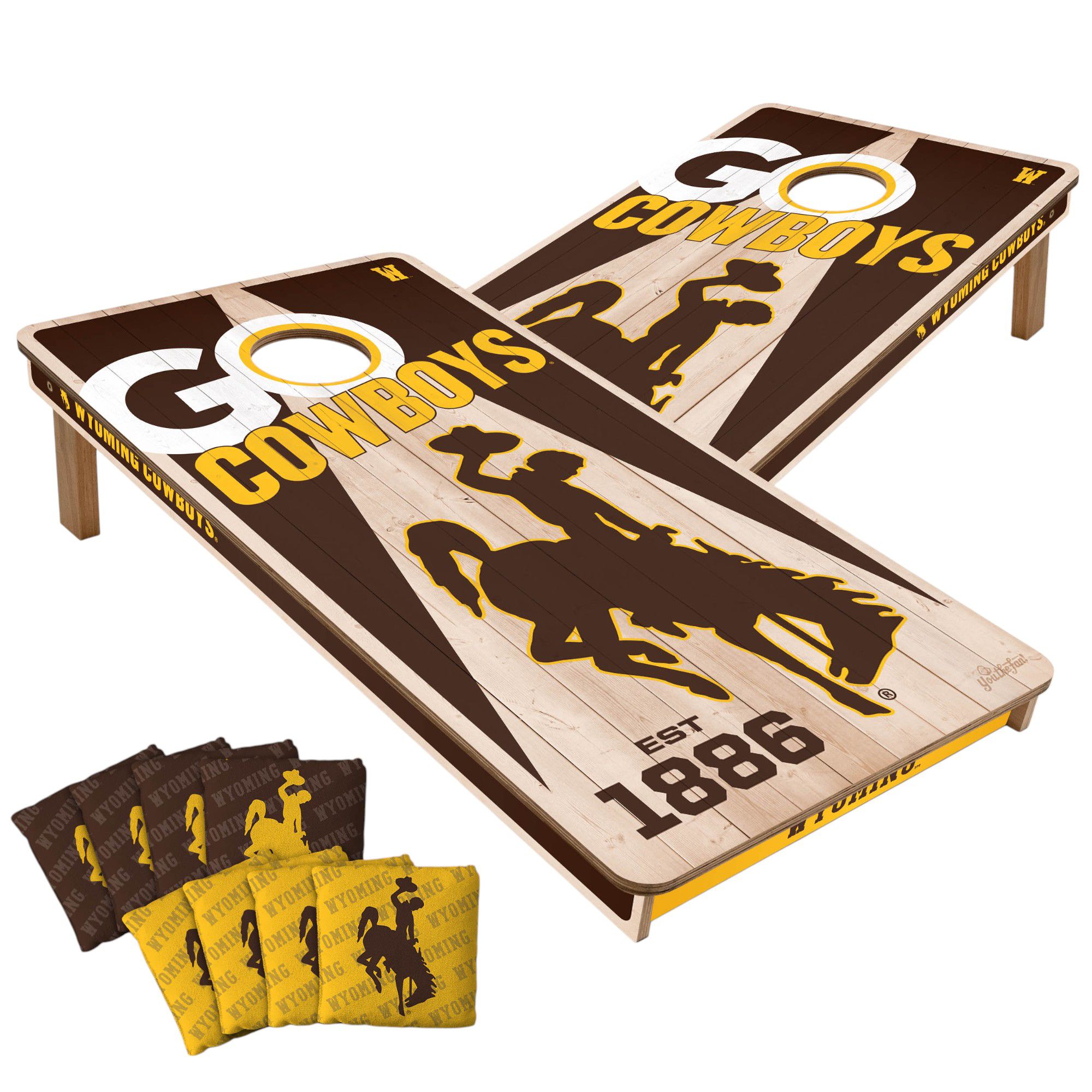 YouTheFan Wyoming Cowboys 2' x 4' Cornhole Boards product image