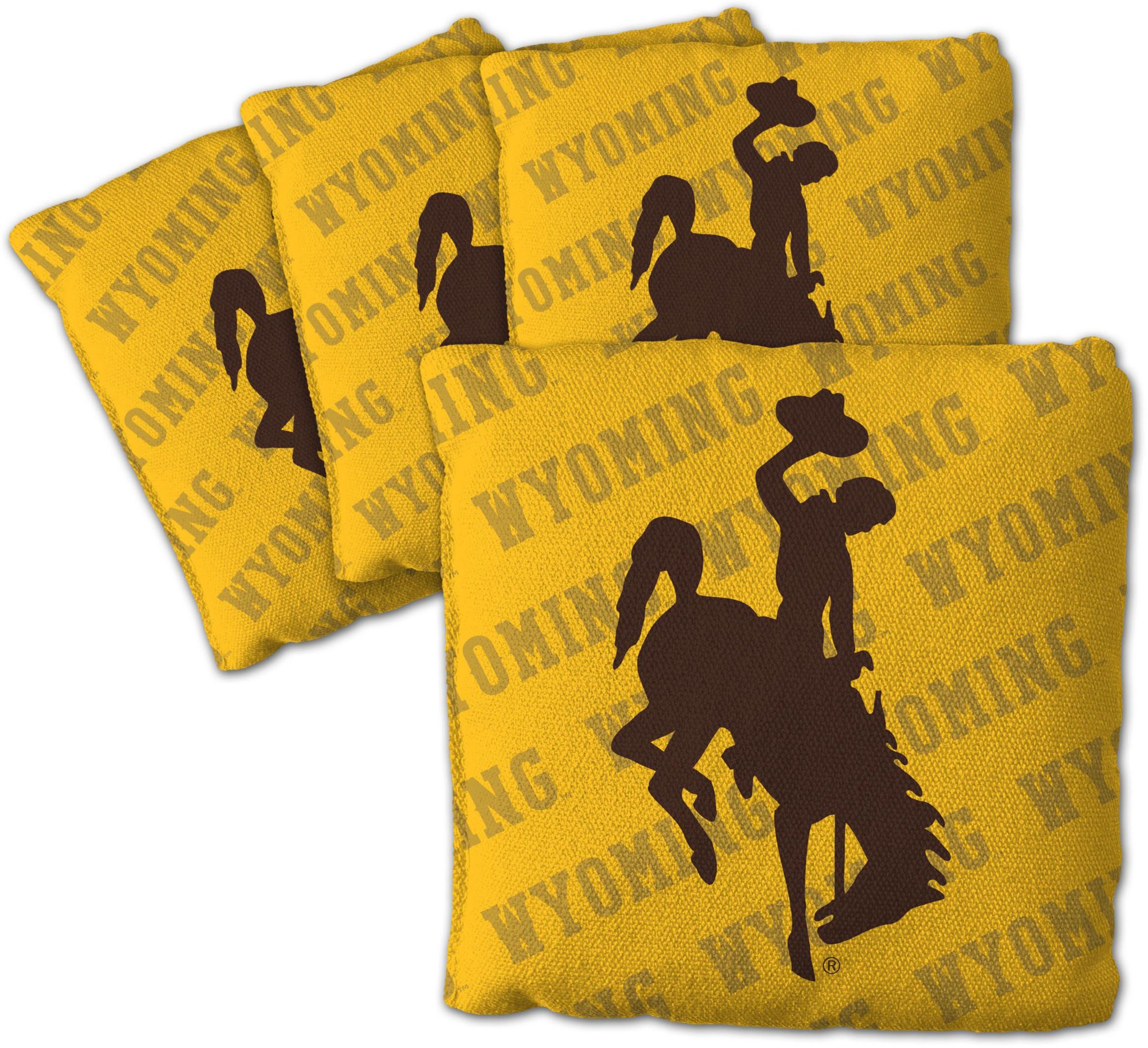 YouTheFan Wyoming Cowboys Yellow 4-Pack Cornhole Bean Bag Set product image