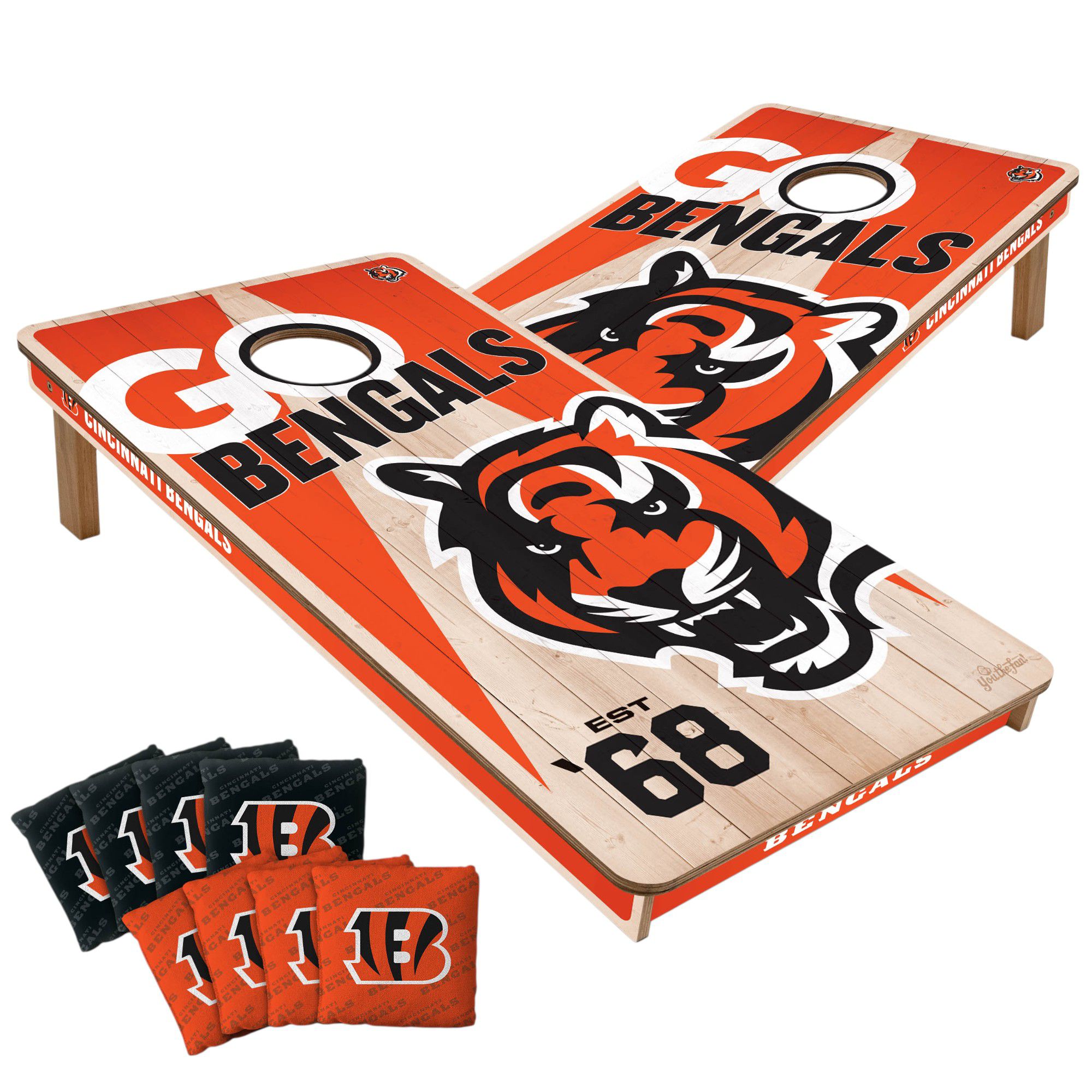 YouTheFan Cincinnati Bengals 2' x 4' Cornhole Boards product image