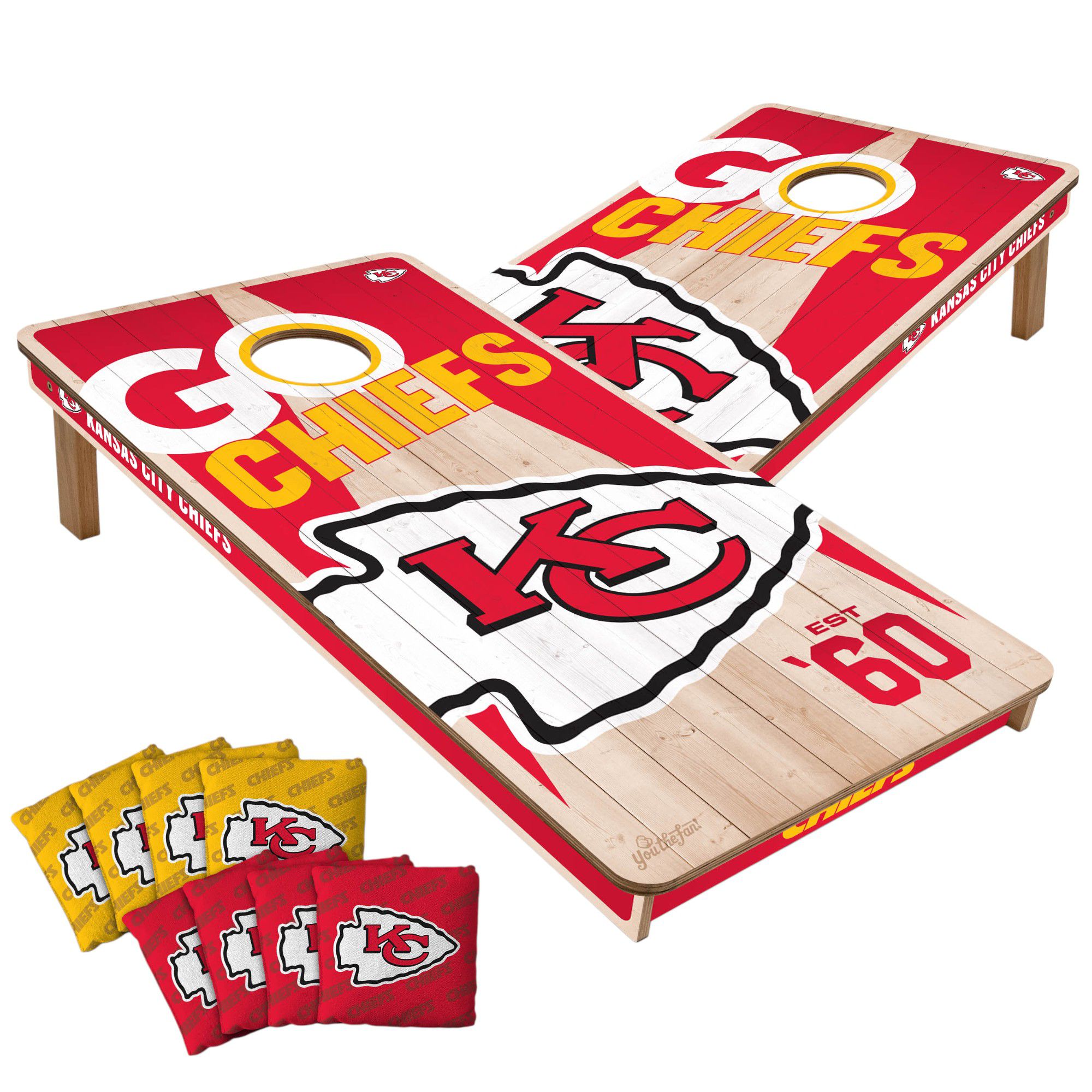 YouTheFan Kansas City Chiefs 2' x 4' Cornhole Boards product image