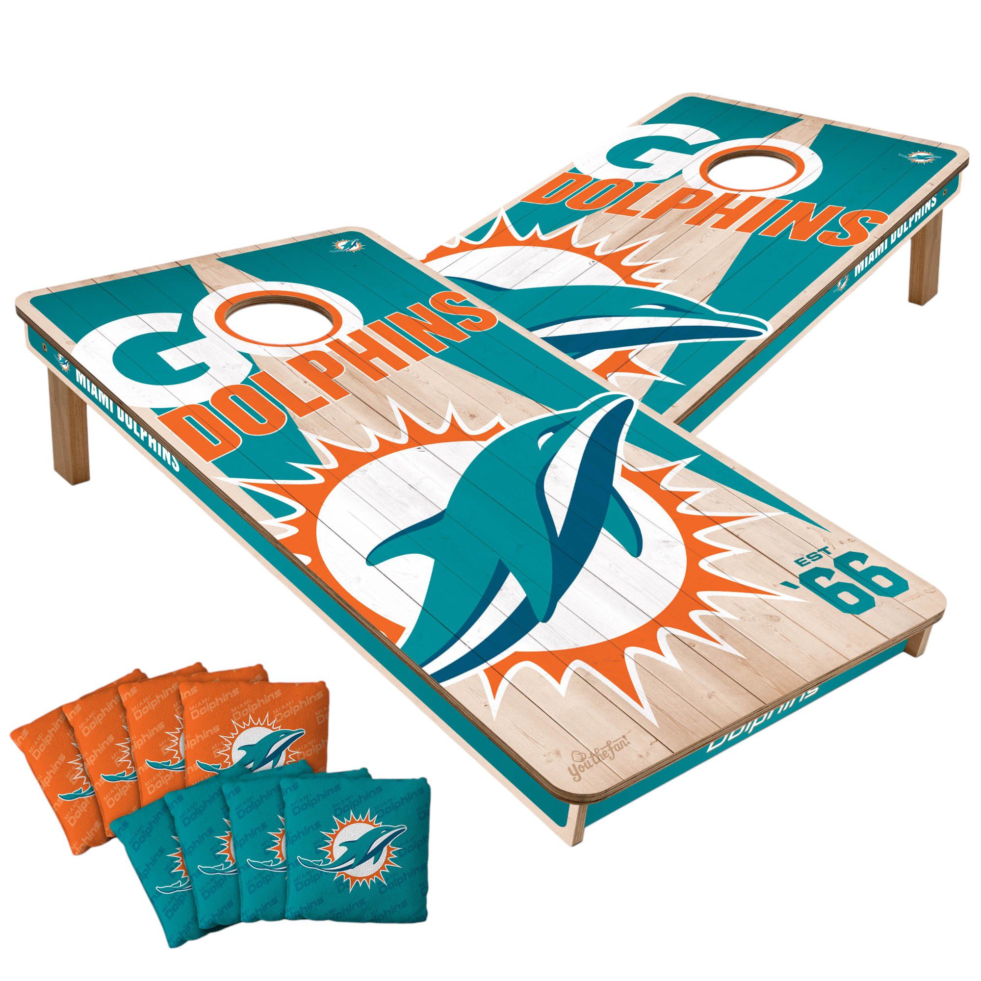 YouTheFan Miami Dolphins 2' x 4' Cornhole Boards product image