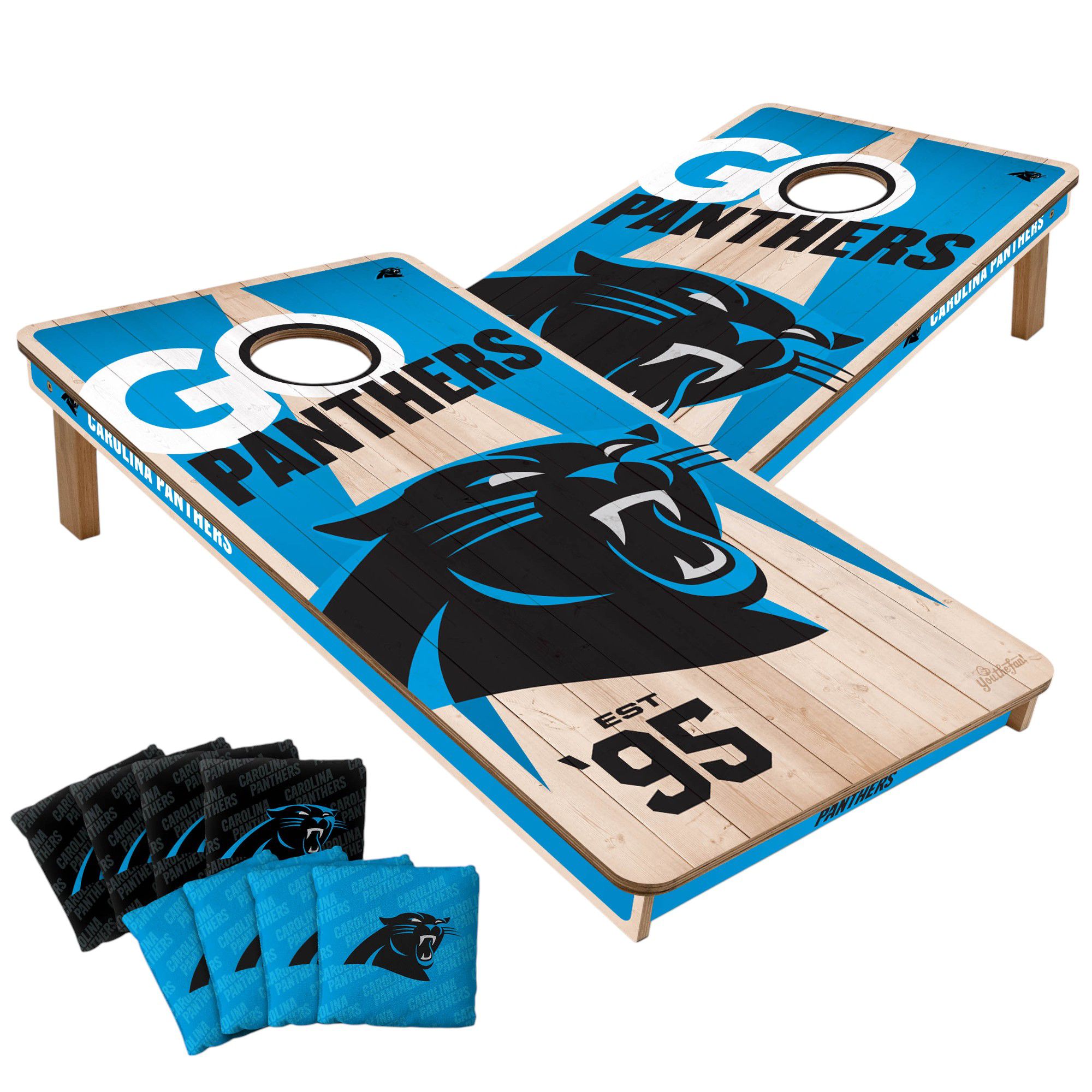 YouTheFan Carolina Panthers 2' x 4' Cornhole Boards product image