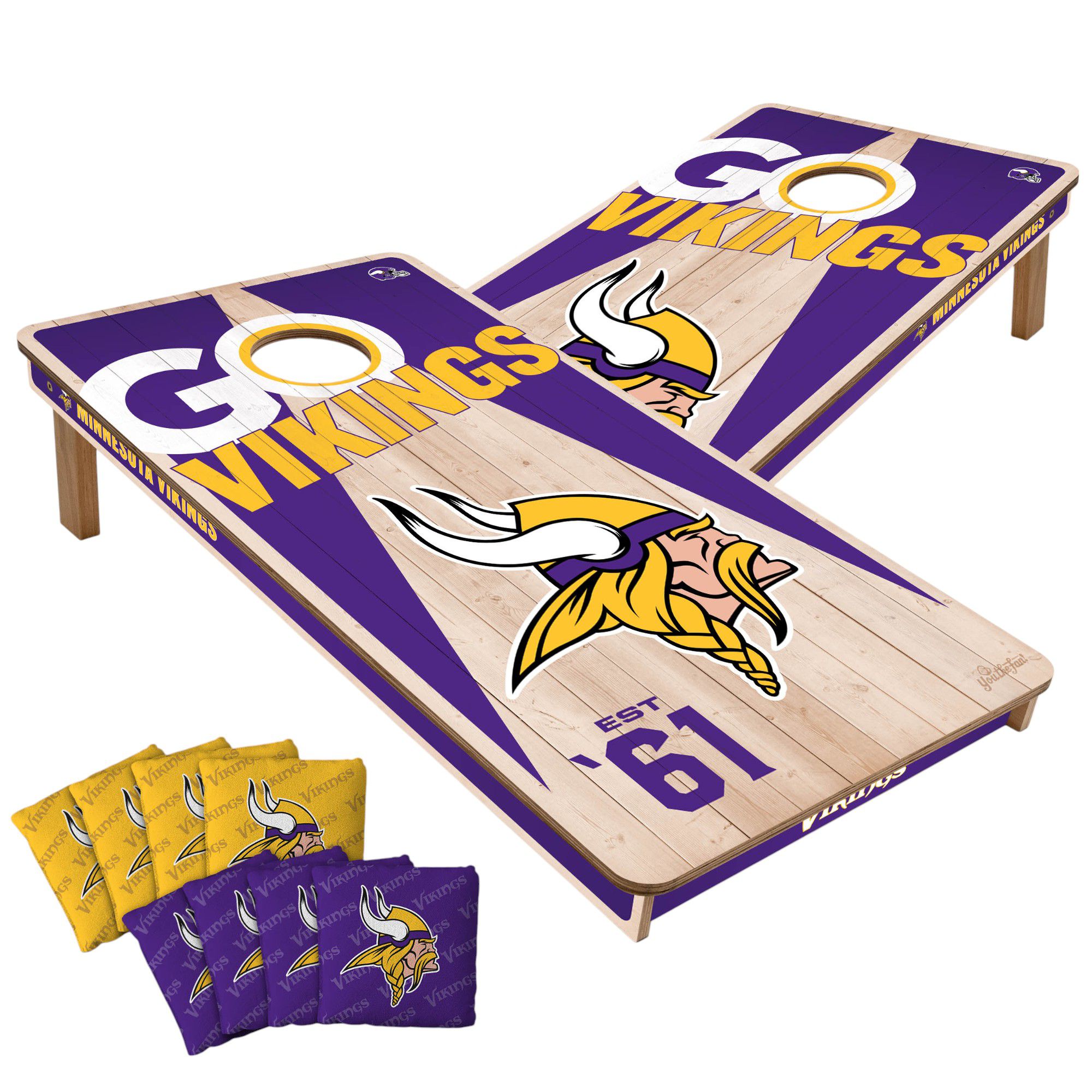 YouTheFan Minnesota Vikings 2' x 4' Cornhole Boards product image