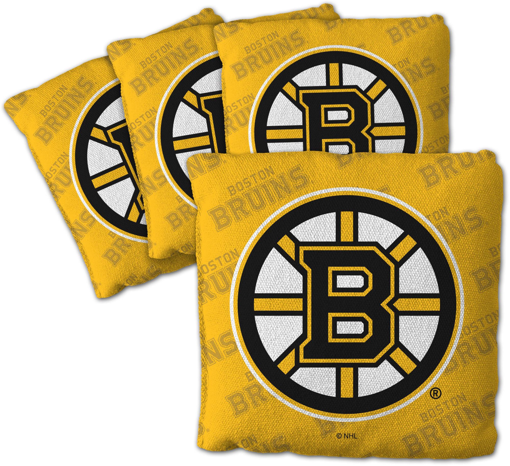 YouTheFan Boston Bruins Yellow 4-Pack Cornhole Bean Bag Set product image