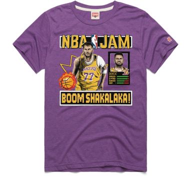 sorry, HOMAGE Men's Los Angeles Lakers Luka Doncic #77 Purple NBA Jam T-Shirt is currently out of stock