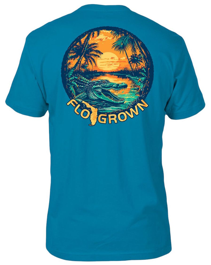 FloGrown Men's Alligator & FL Sunset Short Sleeve T-Shirt product image